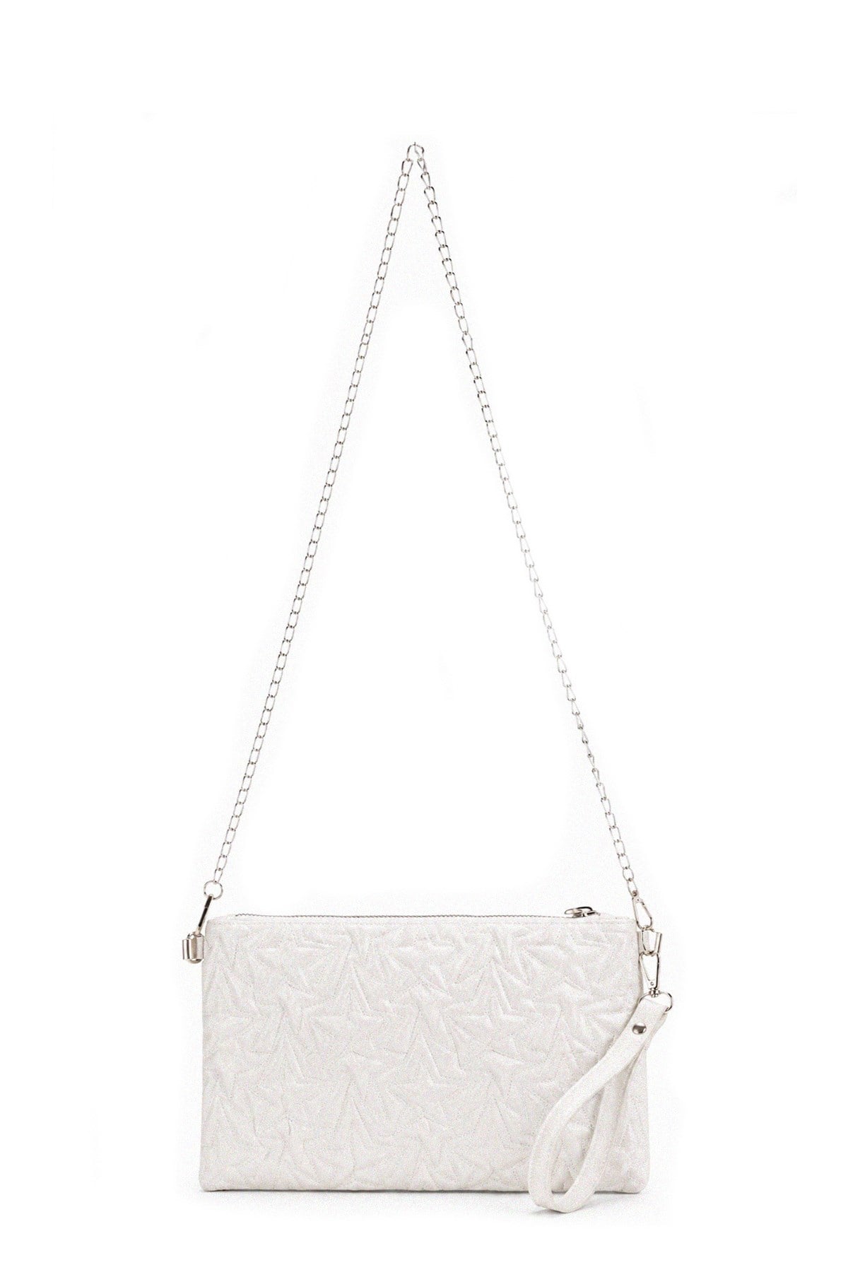 PREMİUM YILDIZLI Portföy & Clutch Çanta Gümüş simli