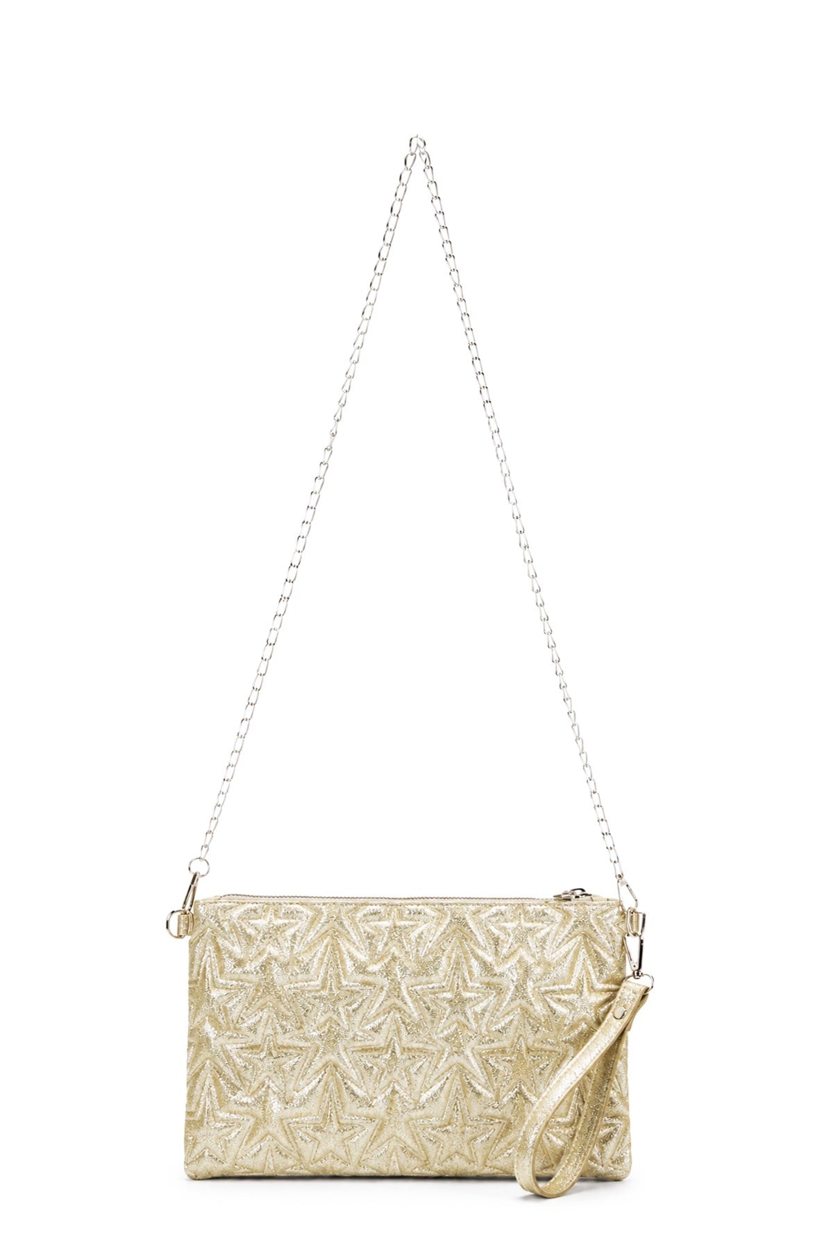 PREMİUM YILDIZLI Portföy & Clutch Çanta Altın simli