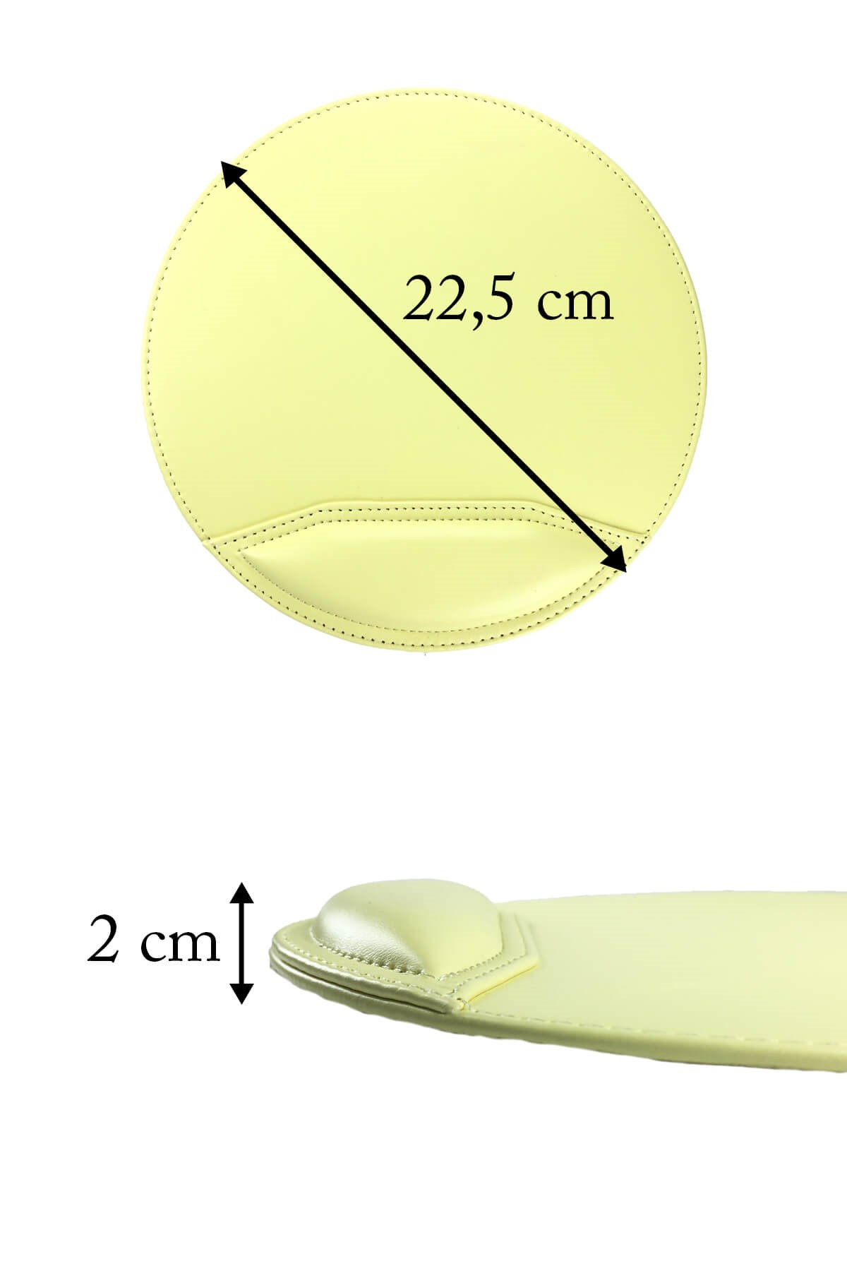 Sarı Vegan Deri Bilek Destekli Mousepad