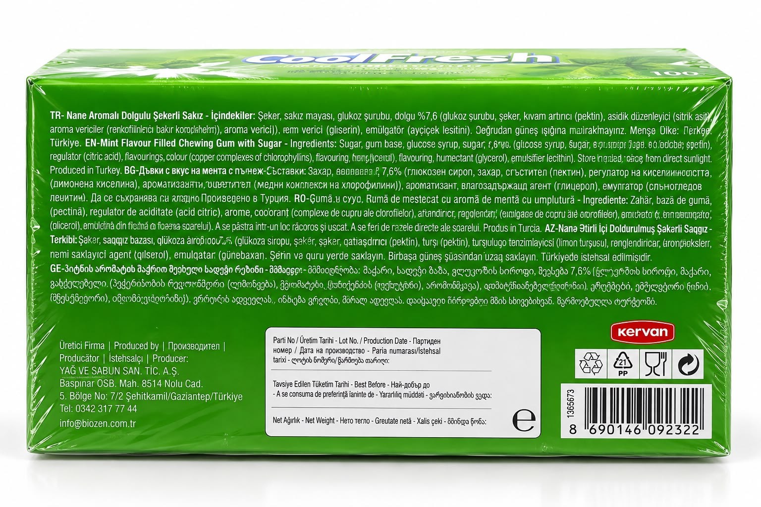 Coolfresh Nane Aromalı Şekerli Sakız 100 Adet