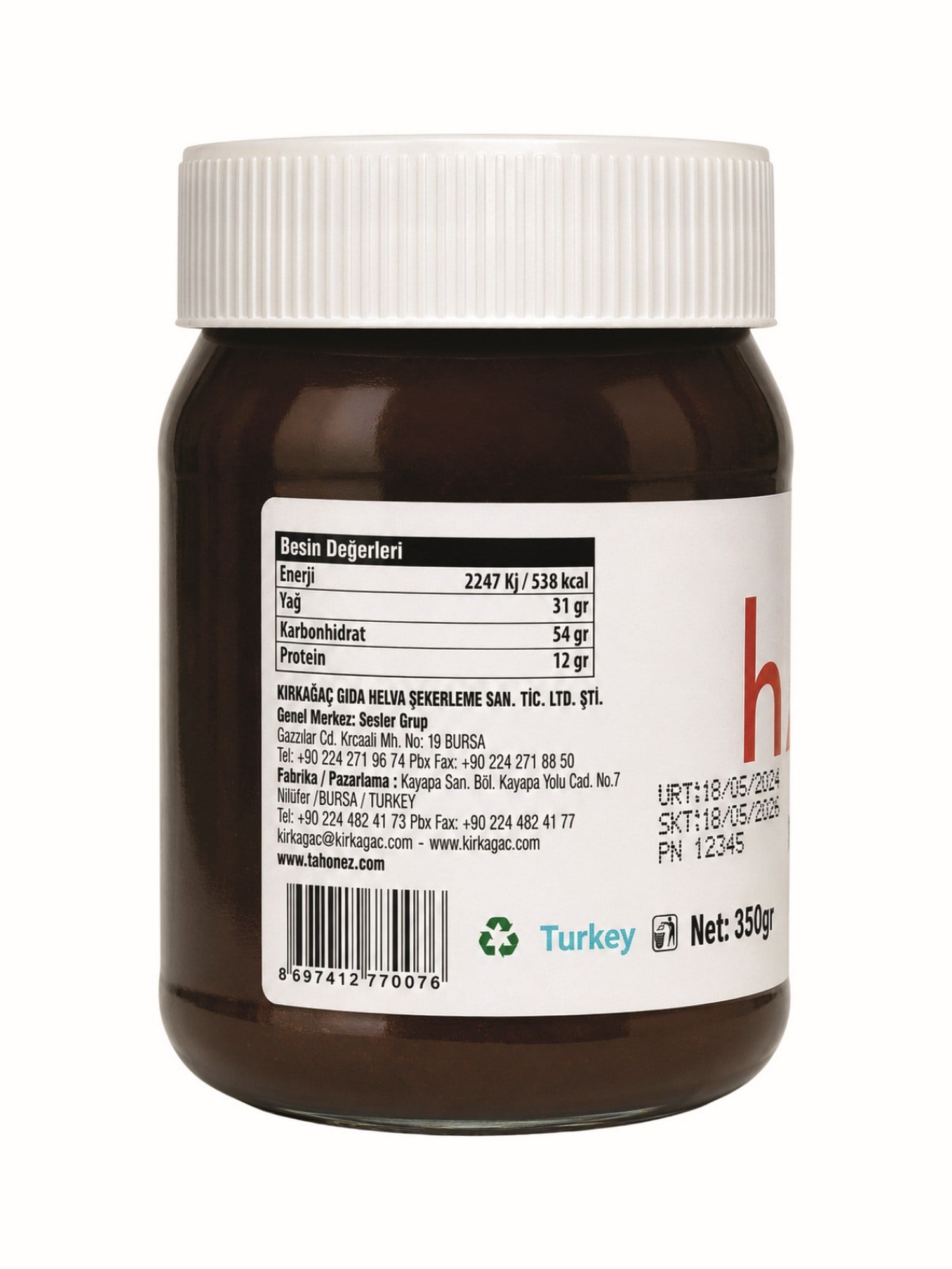 Harnuba Tahinli Keçiboynuzu Kreması 350 Gr