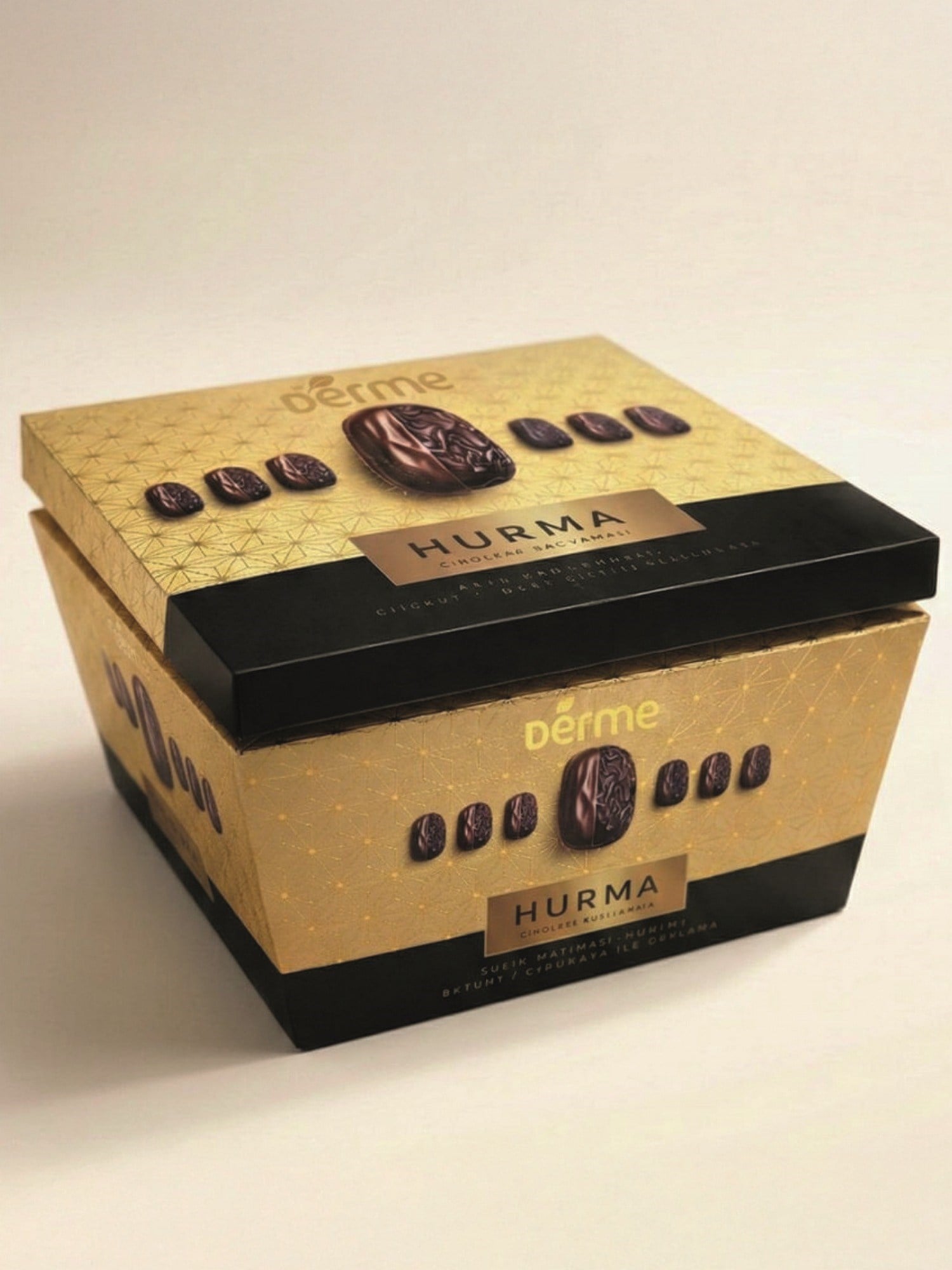 Hurma - Çikolata Kaplı - Karma ( Bitter - Sütlü - Beyaz Karamel - Çilek - Kıtır ) - 300 Gr