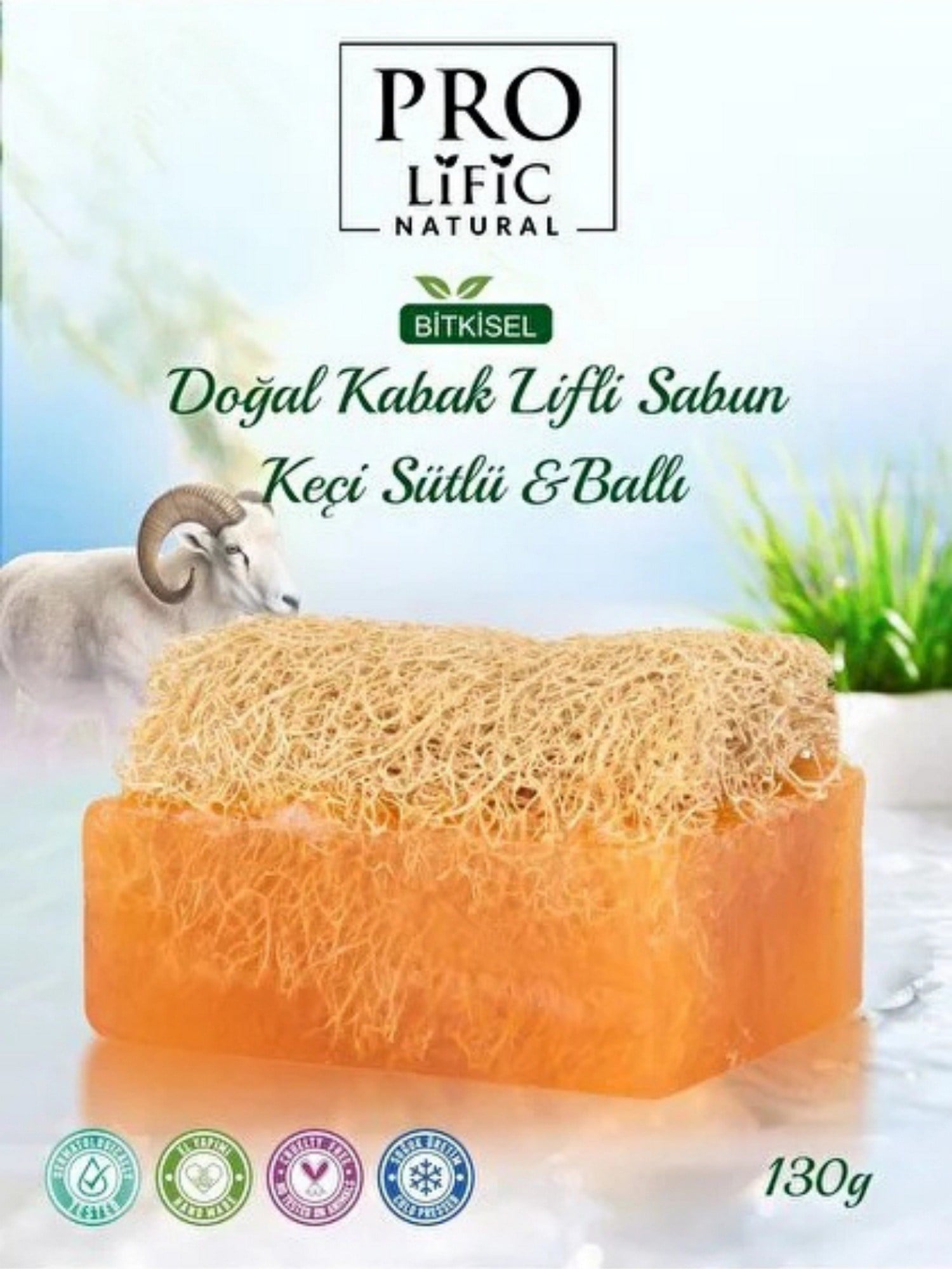 Pro Lific Natural Keçi Sütlü ve Ballı Doğal Kabak Lifli Sabun