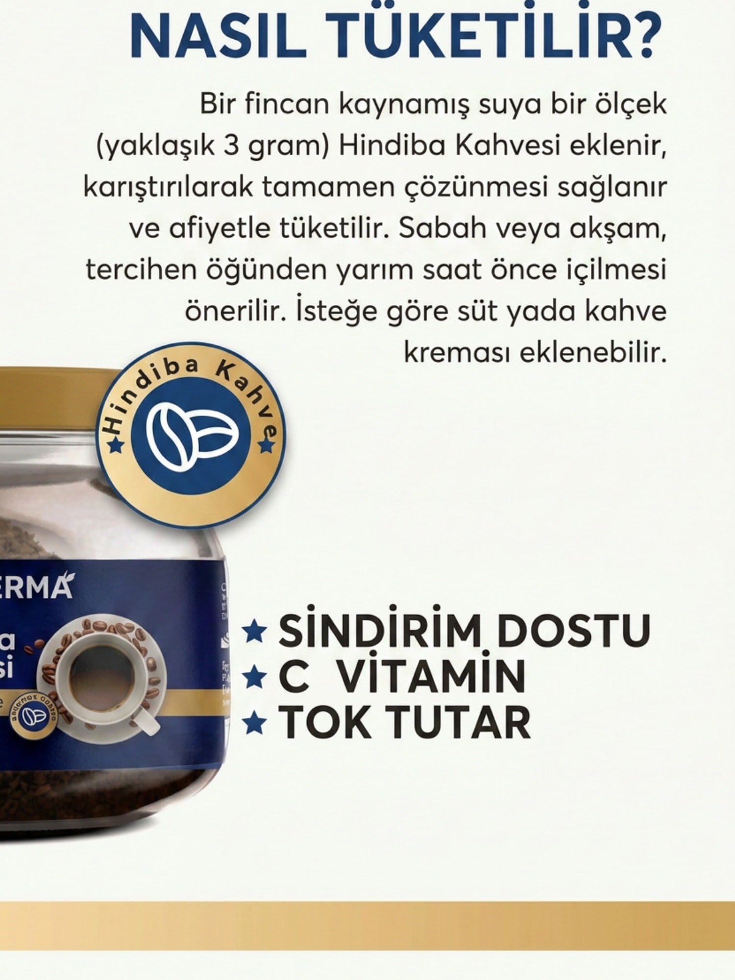 Vitaderma Hindiba Kahvesi 1 Aylık (60 Kullanım) Net 150Gr