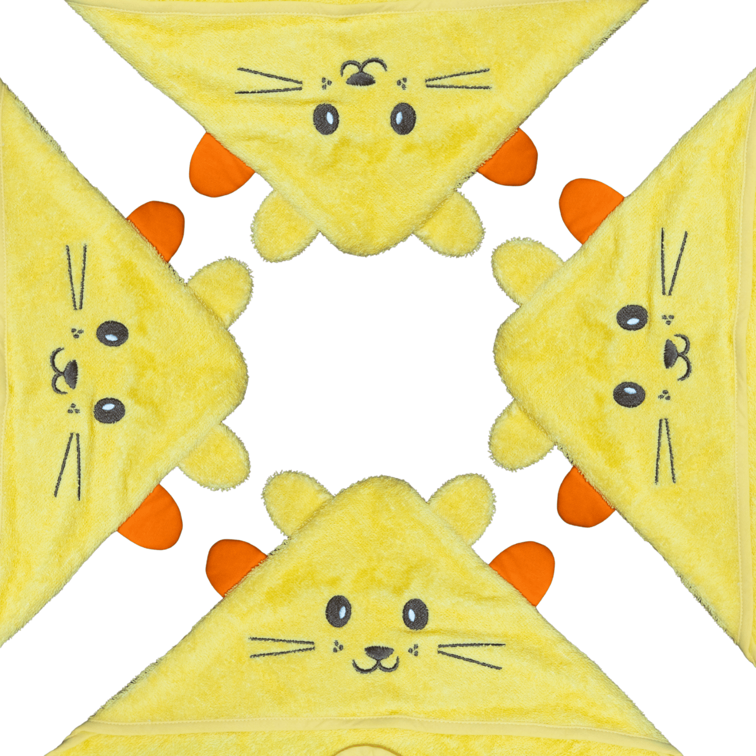 Havlu Kundak - %100 Pamuk Kedi Havlu Kundak Sarı (75X75 CM) - Miespiga