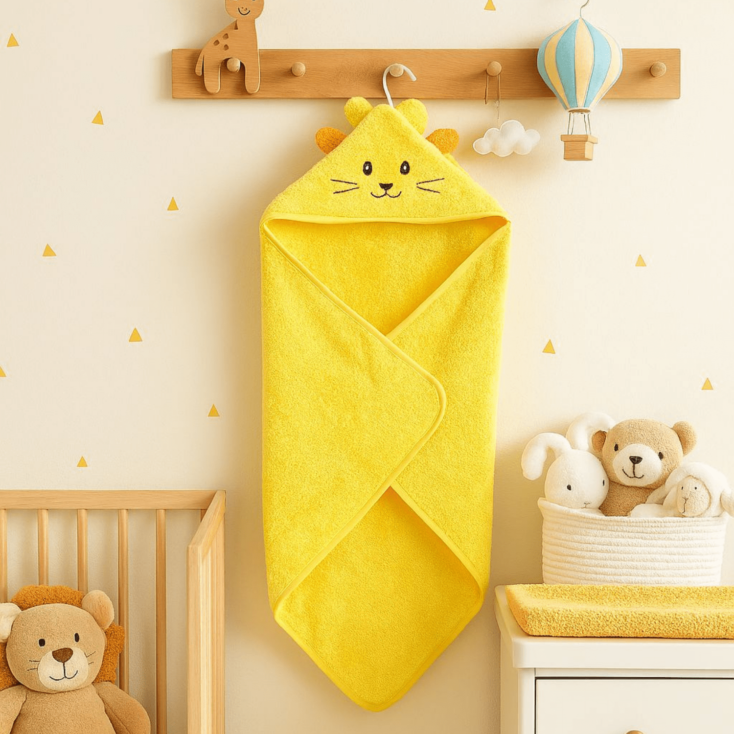 Havlu Kundak - %100 Pamuk Kedi Havlu Kundak Sarı (75X75 CM) - Miespiga