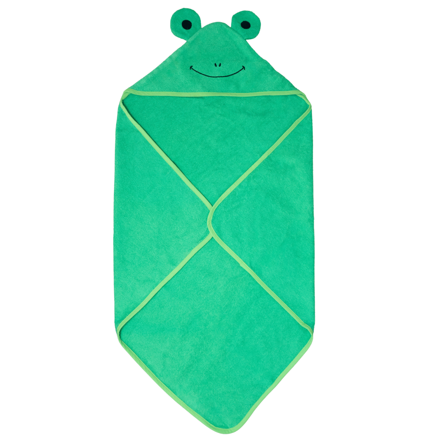 Havlu Kundak - %100 Pamuk Kurbağa Kundak Havlu Yeşil (75X75 CM) - Miespiga
