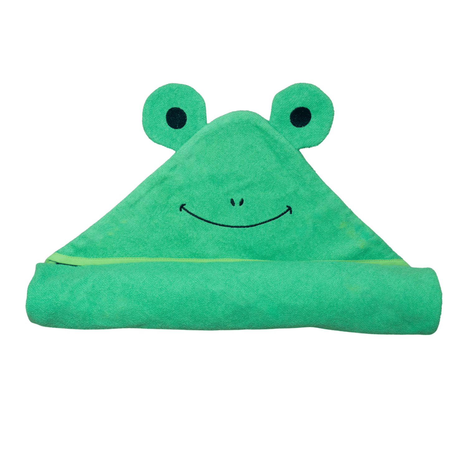 Havlu Kundak - %100 Pamuk Kurbağa Kundak Havlu Yeşil (75X75 CM) - Miespiga
