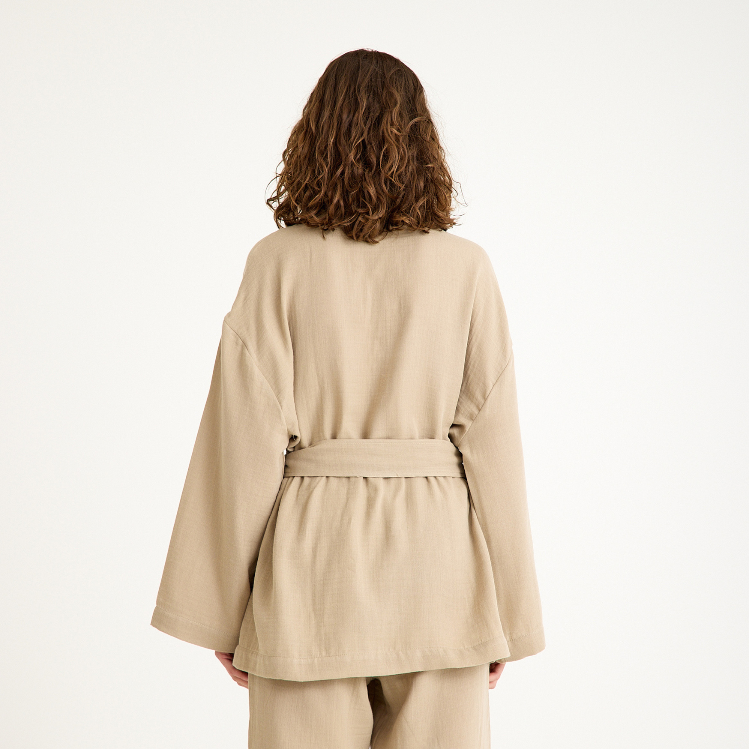 Kimono - %100 Pamuk Şal Yaka Kadın Müslin Kimono - Miespiga