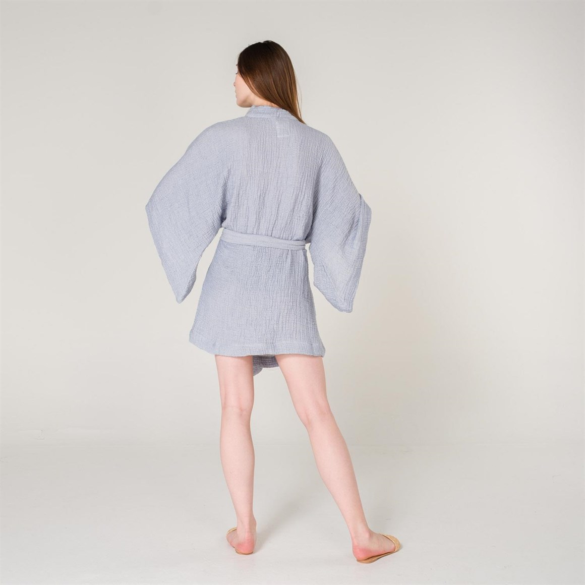 Kimono - Afrodit Yumuşak Bürümcük Müslin Plaj Kimono - Miespiga