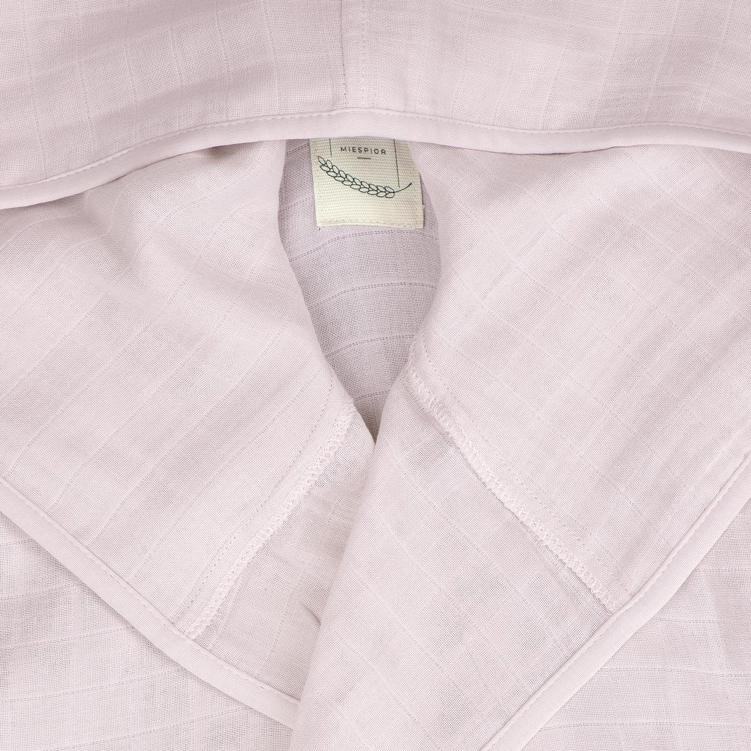 Müslin Bornoz - Başak Nakışlı Müslin Plaj Bornozu Açık Pembe - Miespiga