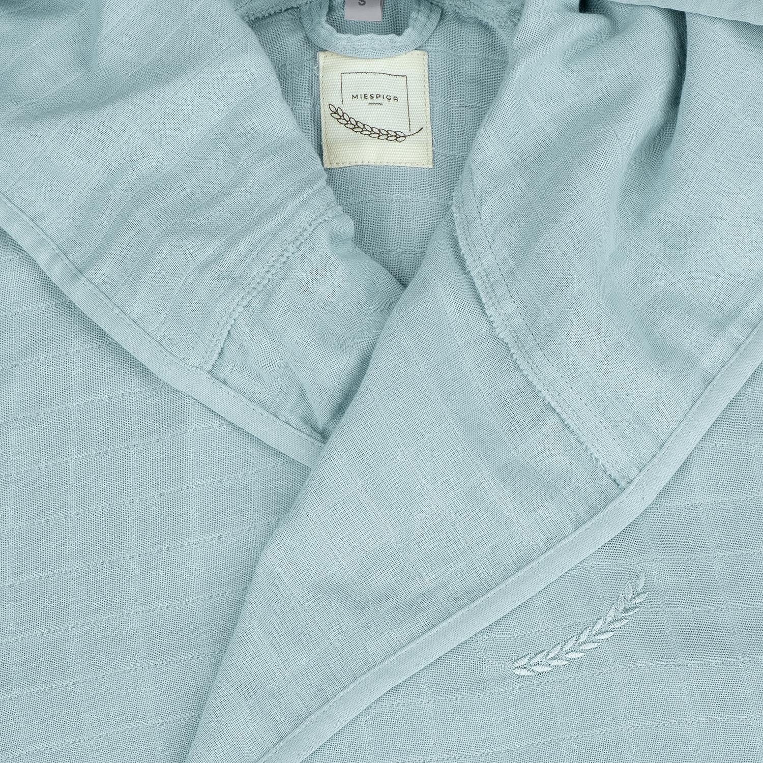 Müslin Bornoz - Başak Nakışlı Müslin Plaj Bornozu Turkuaz - Miespiga