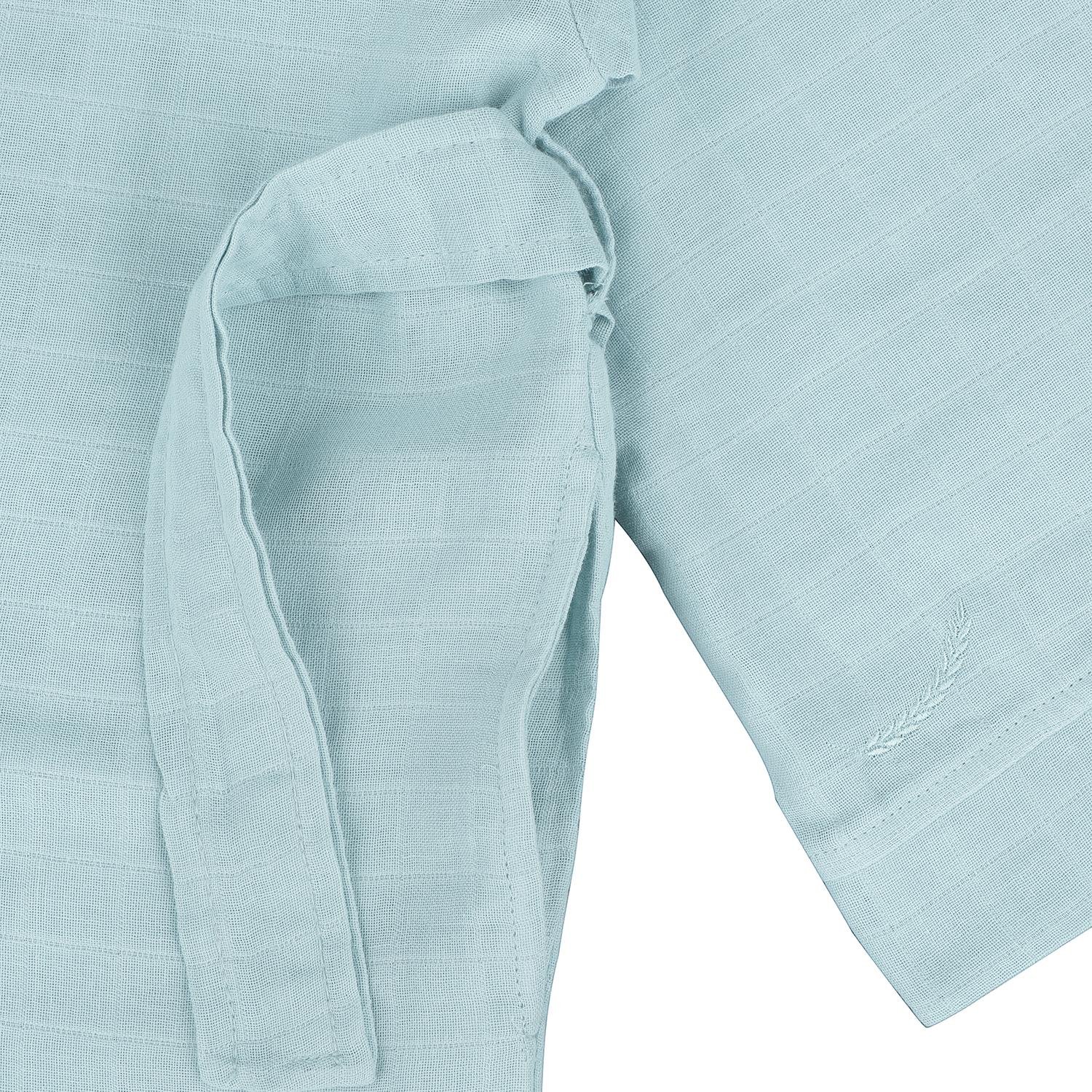 Müslin Bornoz - Başak Nakışlı Müslin Plaj Bornozu Turkuaz - Miespiga