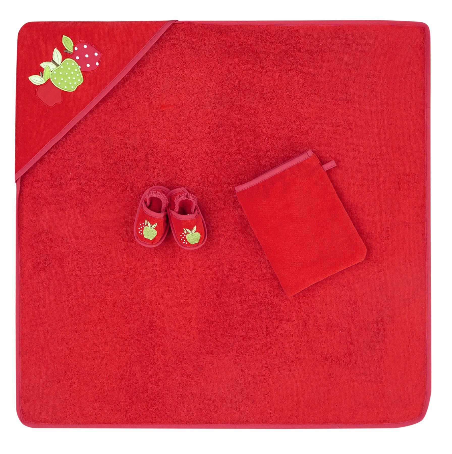 Havlu Kundak - Bebek Havlu Kundak Terlik Seti Apple - Miespiga