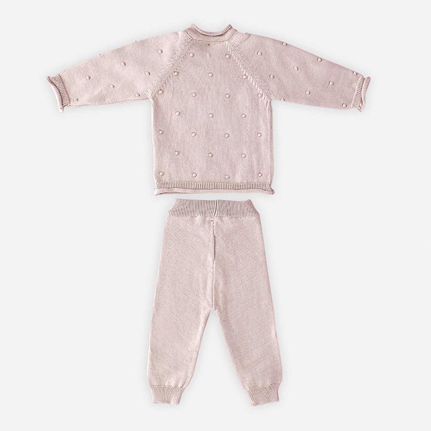 Triko Giyim - Bebek Triko Takım Ponponlu - Miespiga