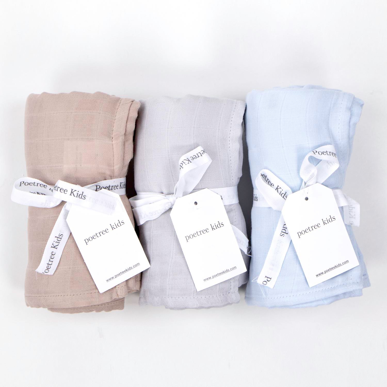 Müslin Örtü ve Battaniyeler - Blue Kundak Müslin Örtü 120x120 - Poetree Kids