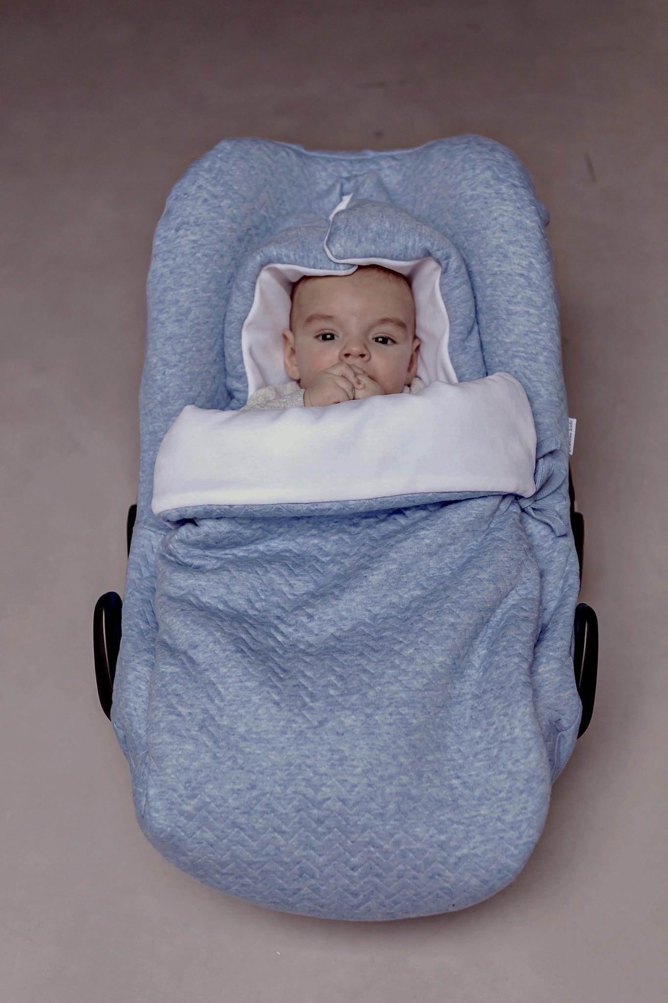 Taşıma Tulumu - Chevron Blue 5 Kemerli Portbebe - Poetree Kids