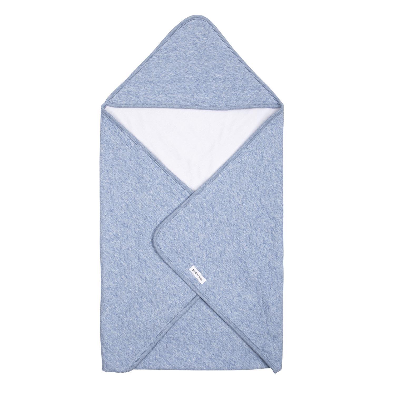 Battaniye - Chevron Blue İçi Nikili Kundak Battaniye - Poetree Kids