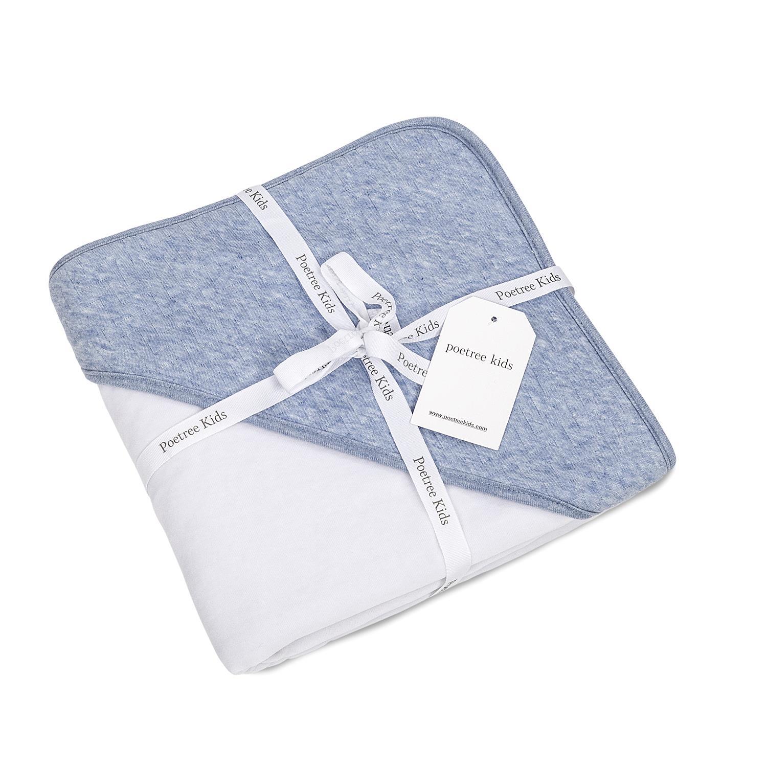 Battaniye - Chevron Blue İçi Nikili Kundak Battaniye - Poetree Kids