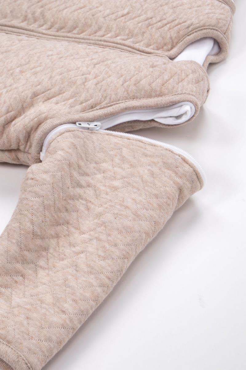 Bebek Uyku Tulumu - Chevron Camel Çıkarılabilir Kollu Bebek Uyku Tulumu Kışlık 4 Tog 70 cm - Poetree Kids
