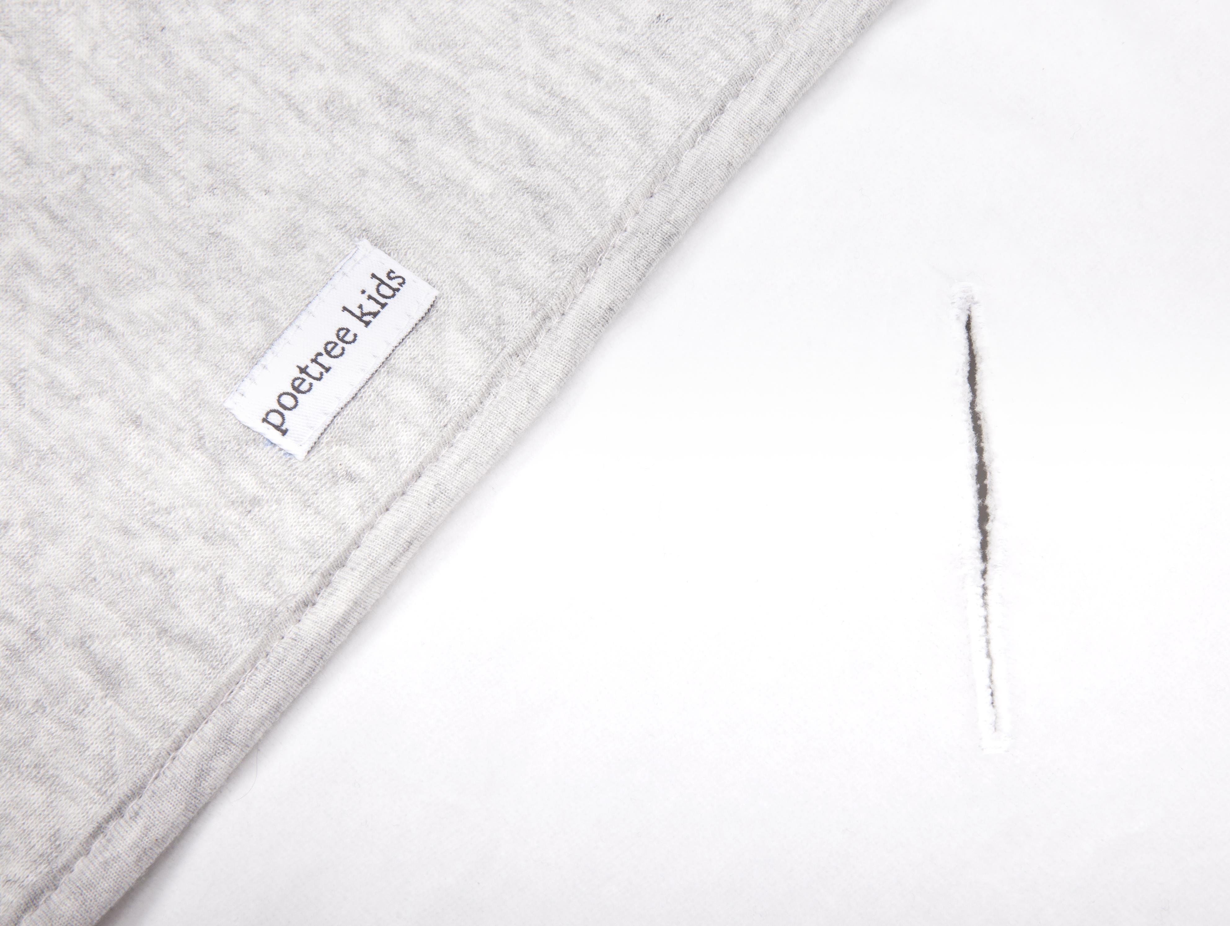 Battaniye - Chevron Grey İçi Nikili Kundak Battaniye - Poetree Kids