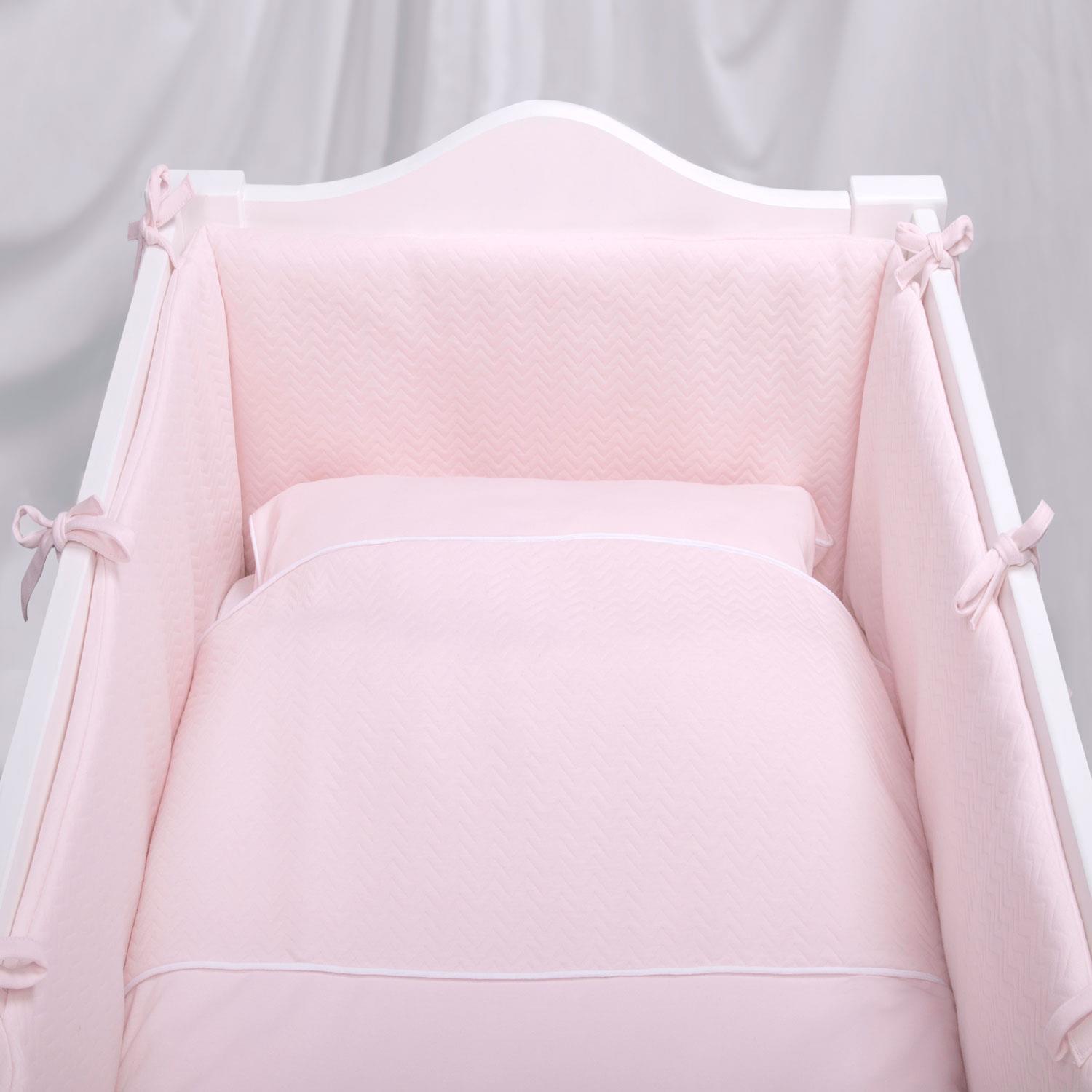 Nevresim Takımı - Chevron Light Pink Bebek Nevresim Takımı - Poetree Kids