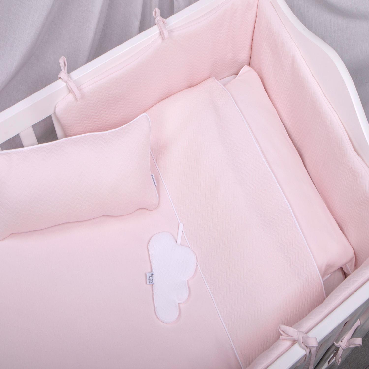 Nevresim Takımı - Chevron Light Pink Bebek Nevresim Takımı - Poetree Kids