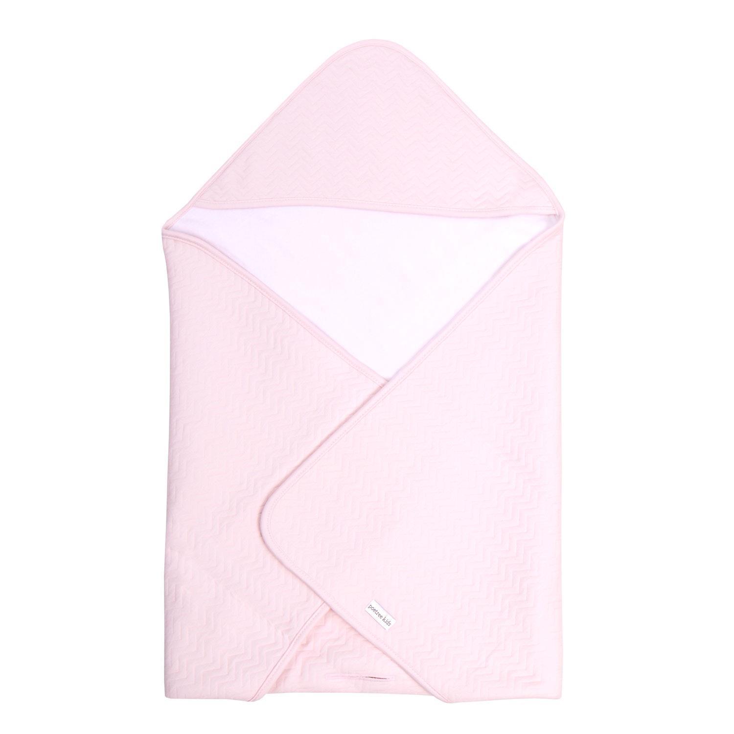 Battaniye - Chevron Light Pink İçi Nikili Bebek Battaniye - Poetree Kids