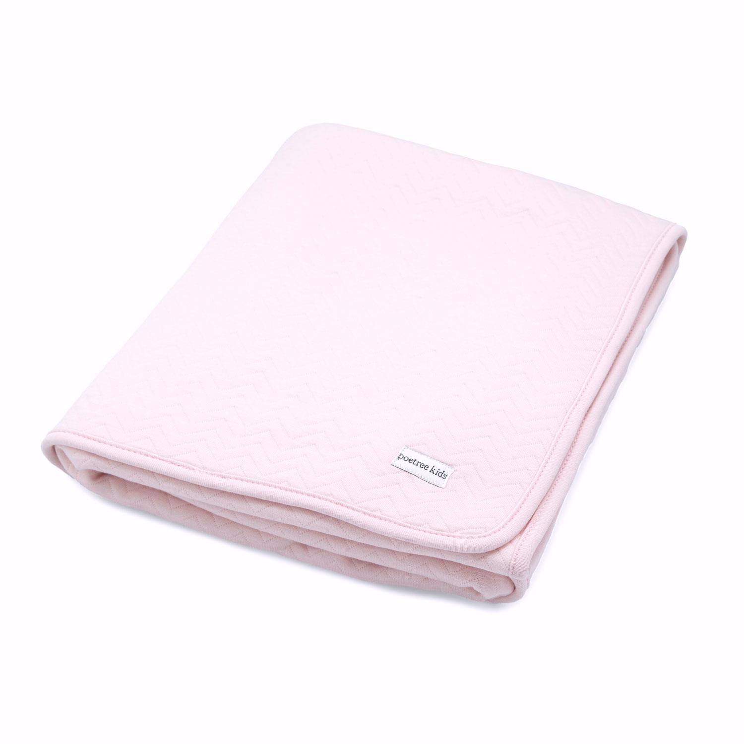 Battaniye - Chevron Light Pink Welsoftlu Bebek Battaniyesi 100x140 - Poetree Kids