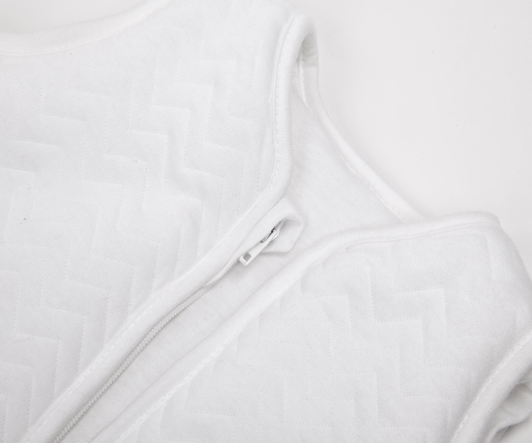 Bebek Uyku Tulumu - Chevron White Çıkarılabilir Kollu Bebek Uyku Tulumu Kışlık 4 Tog 90 cm - Poetree Kids