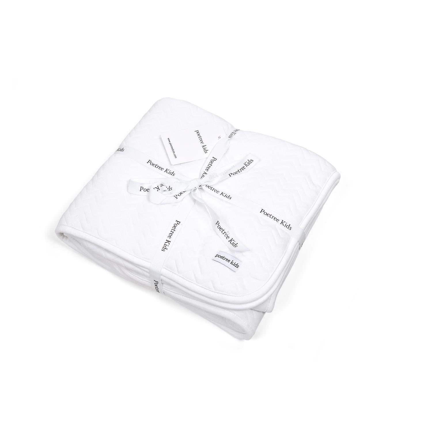 Battaniye - Chevron White Welsoftlu Bebek Battaniye 100x135 - Poetree Kids