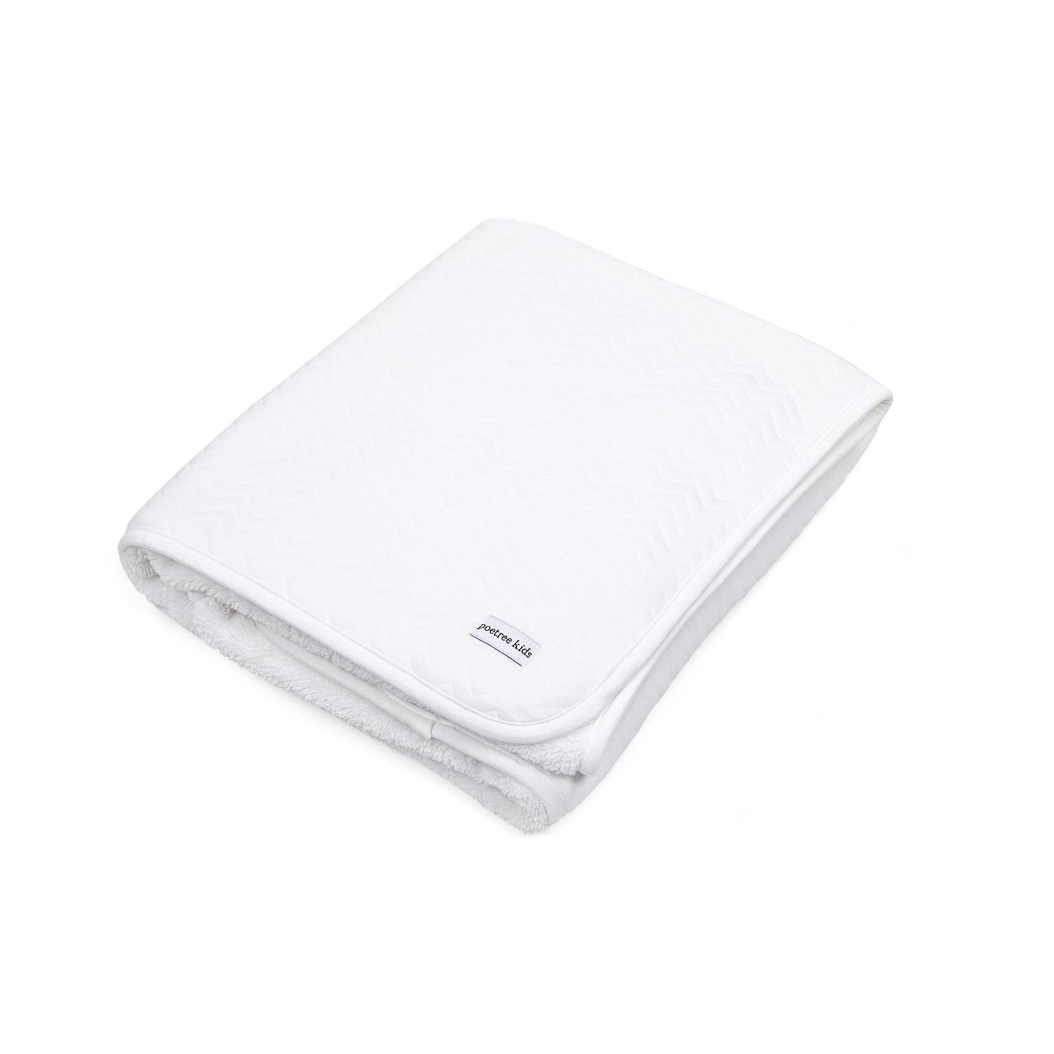 Battaniye - Chevron White Welsoftlu Bebek Battaniye 100x135 - Poetree Kids