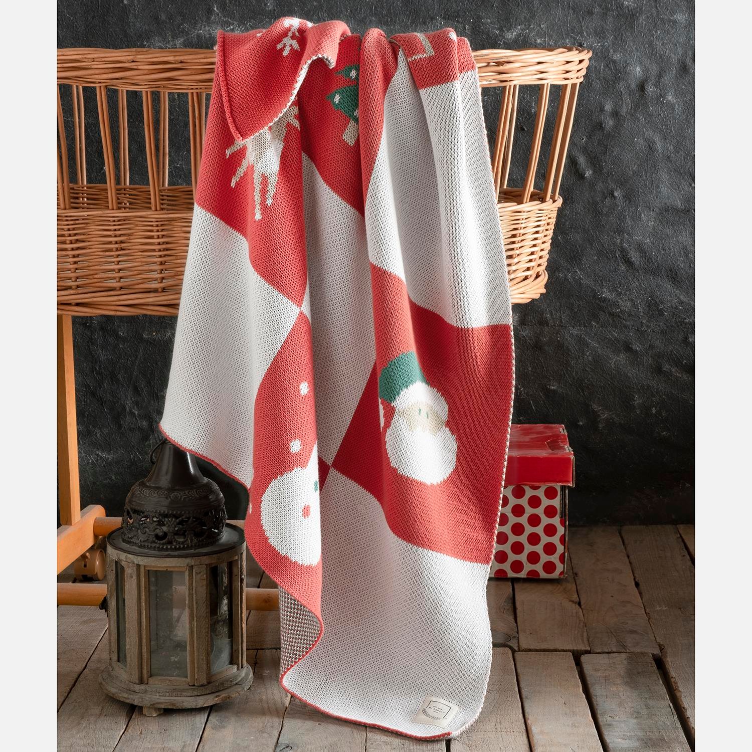 Battaniye - Christmas Triko Örgü Bebek Battaniye - Miespiga