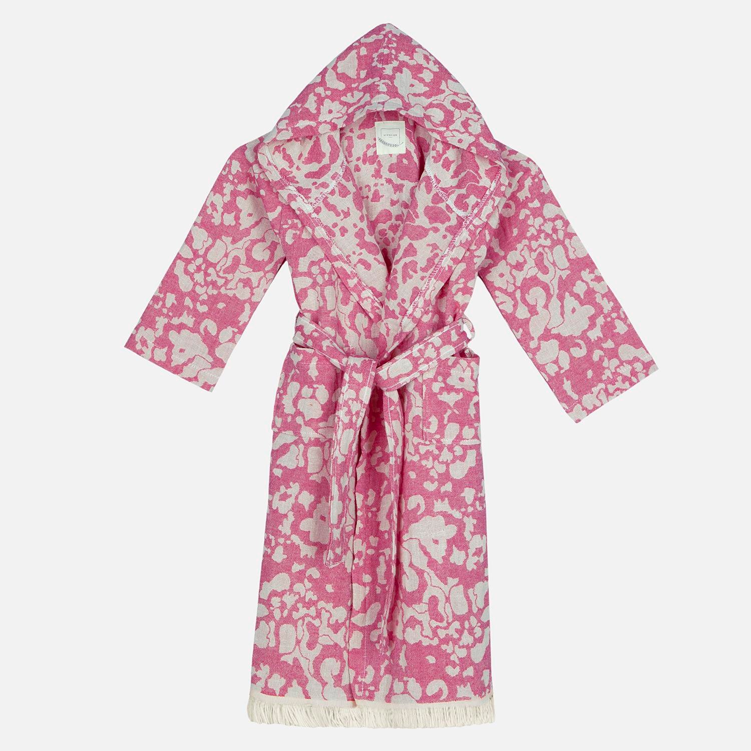 Peştamal Bornoz - Çiçek Desenli Çocuk Peştemal Plaj Bornozu - Miespiga