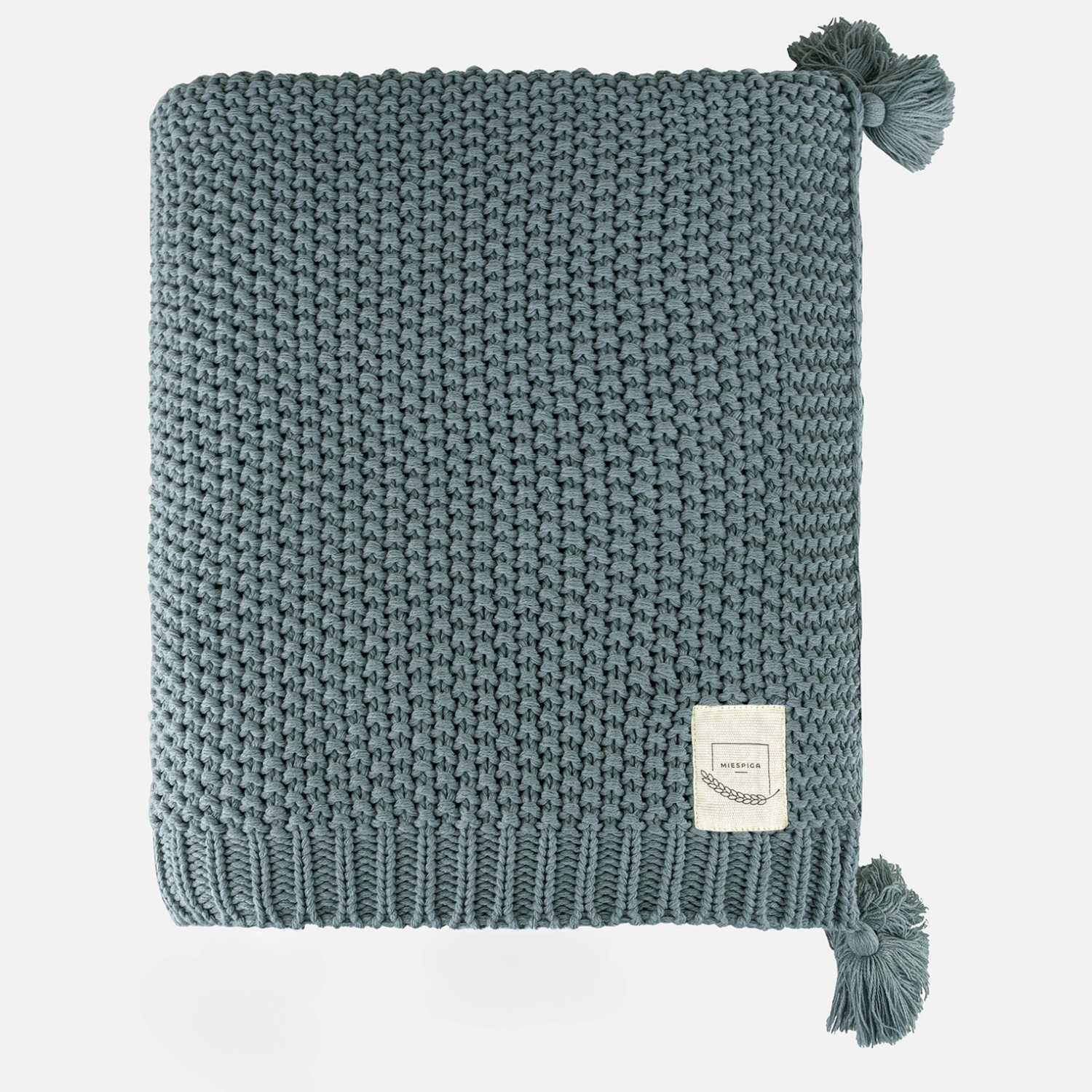 Battaniye - Coco Pirinç Örgü Ponponlu Triko Tv Battaniyesi Throw Koltuk Şalı - Miespiga