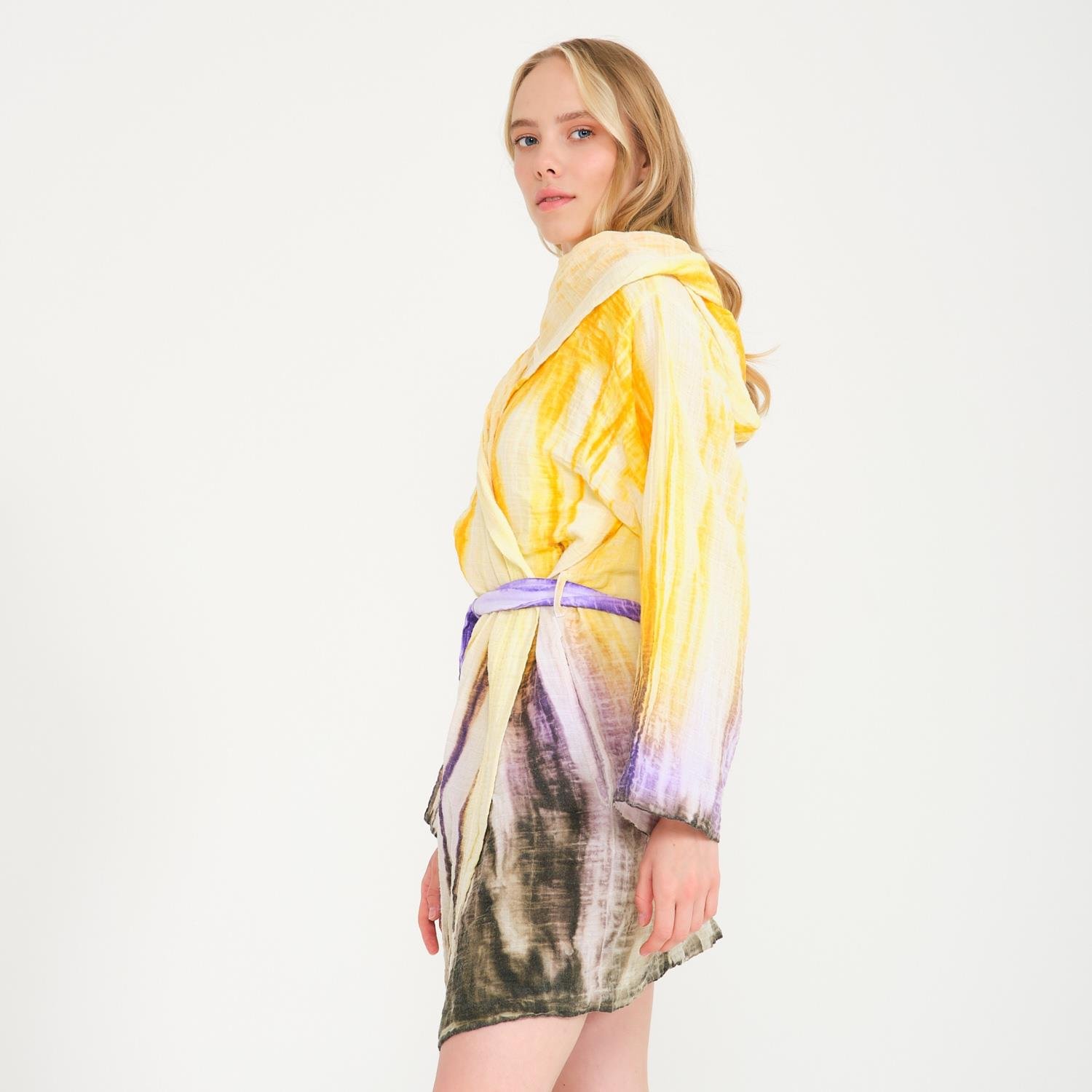 Müslin Bornoz - Colorato Batik Müslin Bornoz - Miespiga