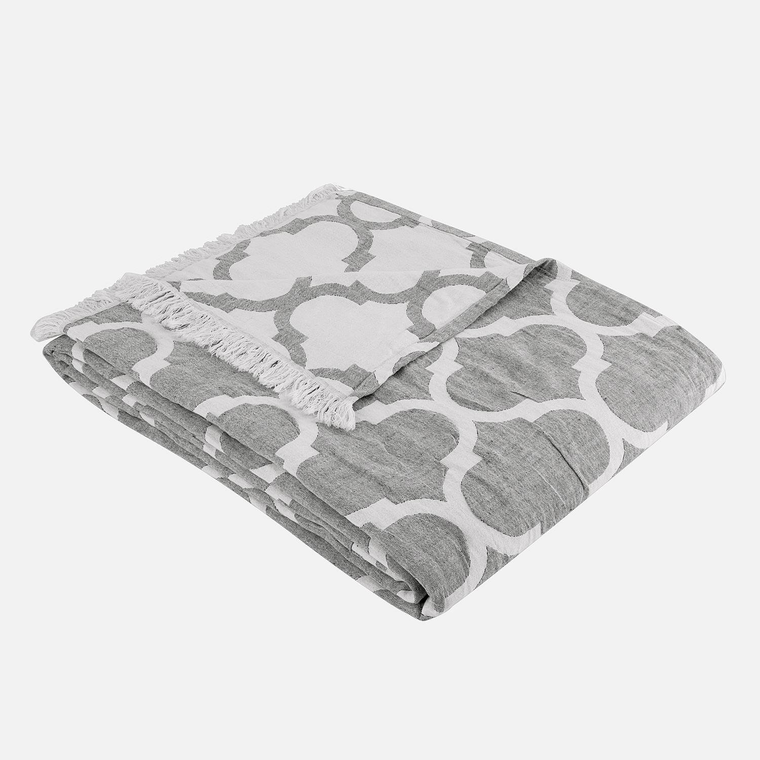 Yatak Örtüsü & Pike - Damask Design Çift Taraflı Jakarlı Keten Pamuk Dokuma Battal Boy(King Size) 240x260cm Antialejik Nefes Alabilen Dört Mevsim Pike Yatak Örtüsü - Miespiga