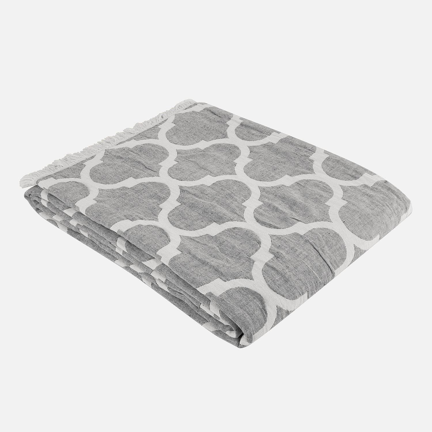 Yatak Örtüsü & Pike - Damask Design Çift Taraflı Jakarlı Keten Pamuk Dokuma Battal Boy(King Size) 240x260cm Antialejik Nefes Alabilen Dört Mevsim Pike Yatak Örtüsü - Miespiga