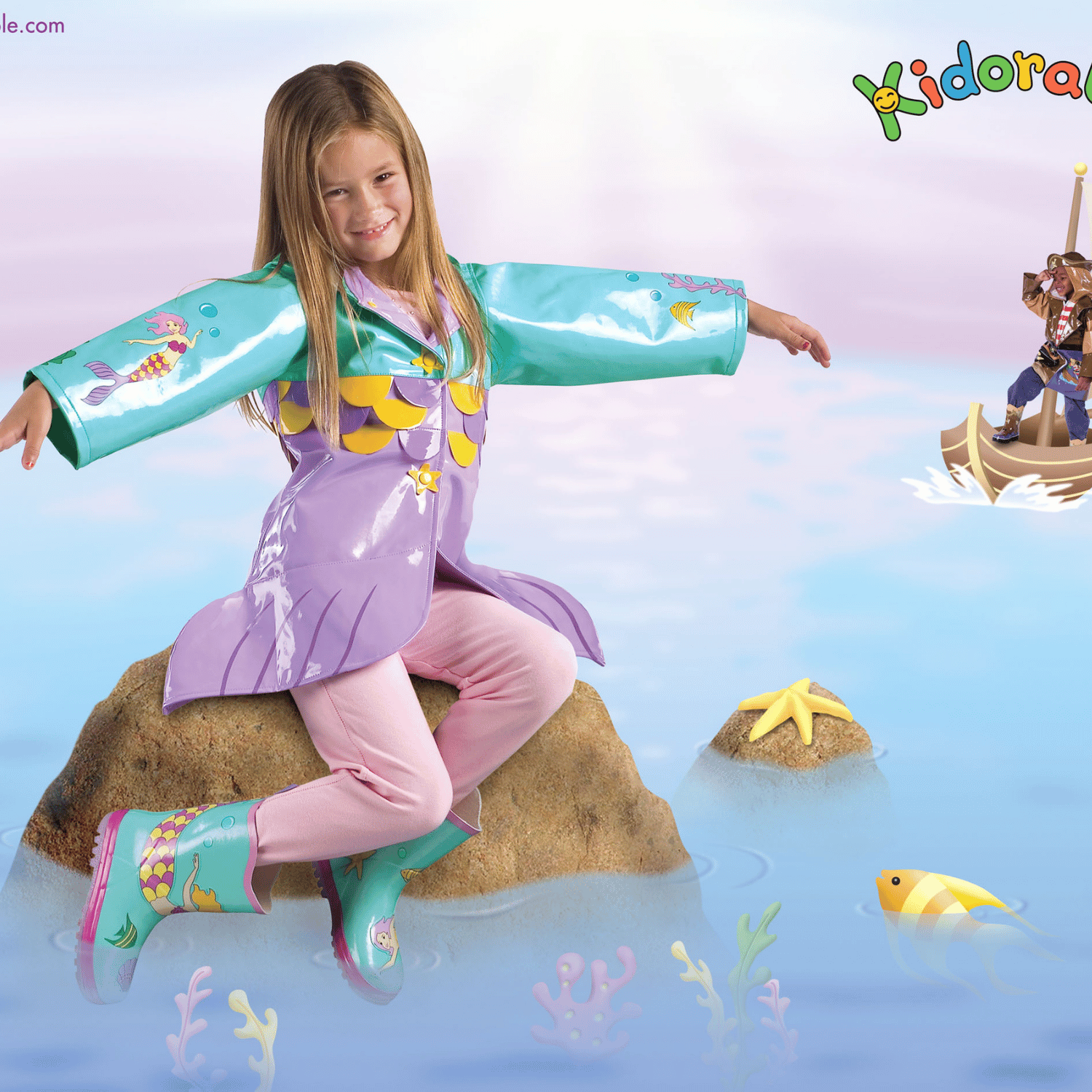 Bot Çizme - Deniz Kızı Çocuk Yağmur Çizmesi - Kidorable