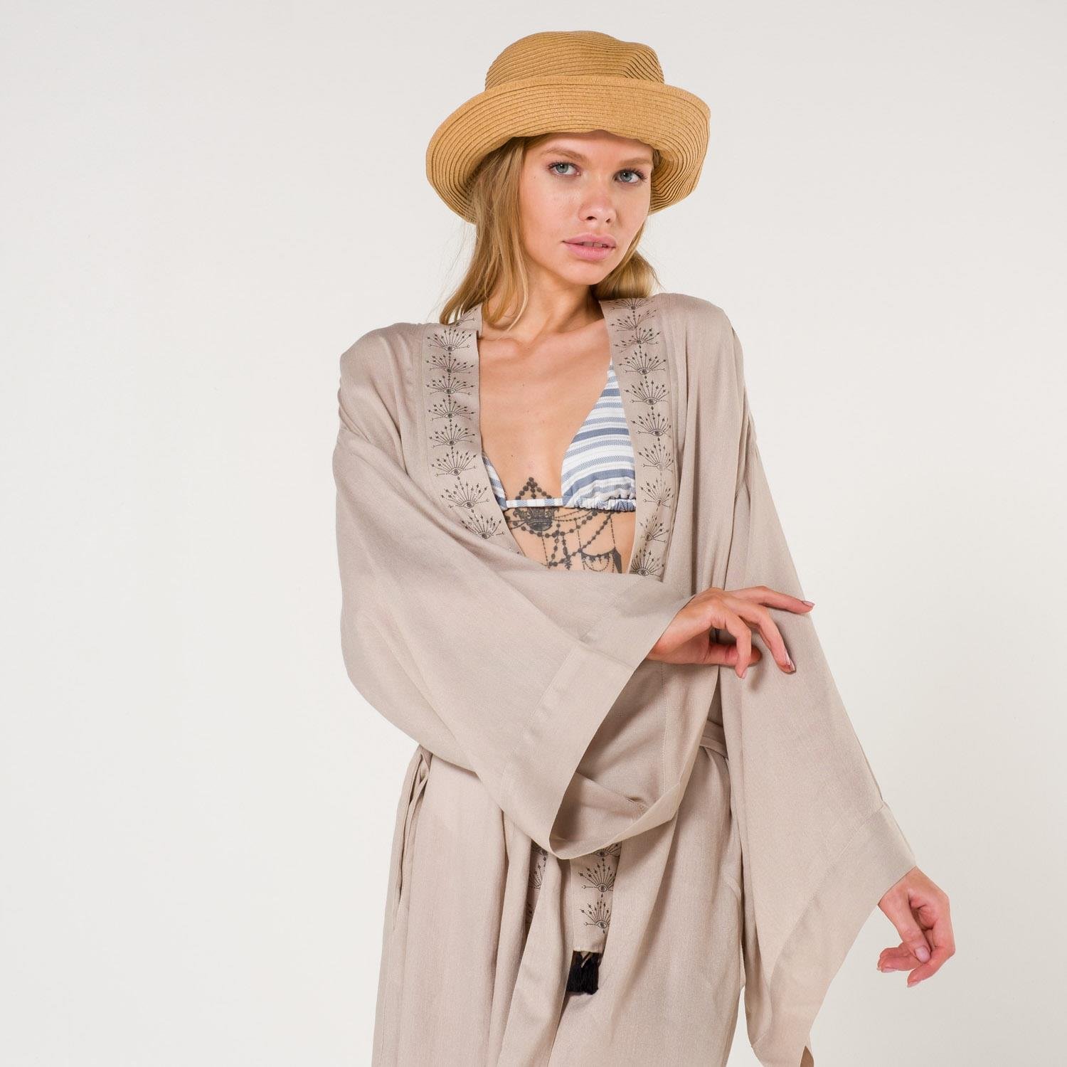 Kimono - Eli Kadın Pul Baskılı Kimono - Miespiga