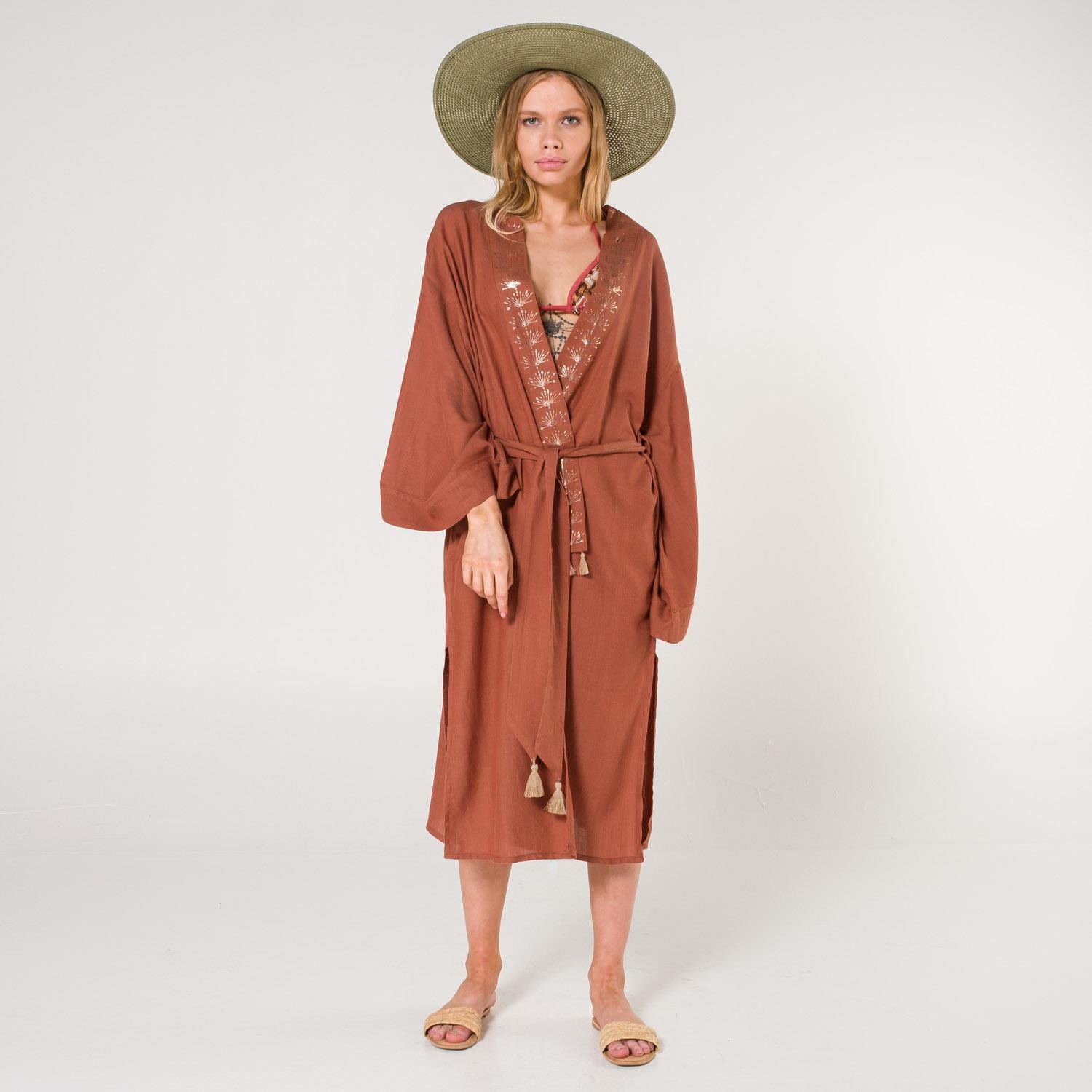 Kimono - Eli Kadın Pul Baskılı Kimono - Miespiga