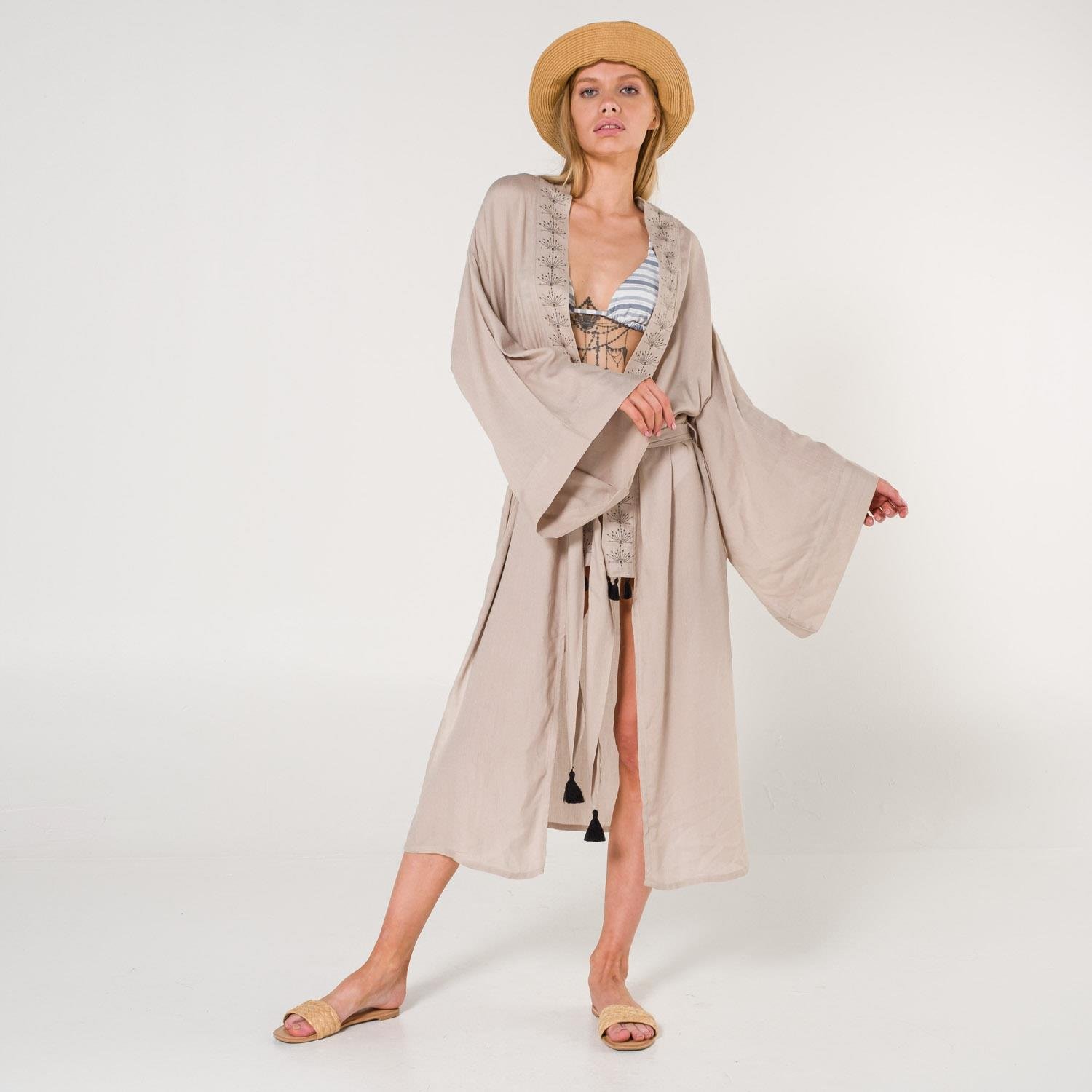 Kimono - Eli Kadın Pul Baskılı Kimono - Miespiga