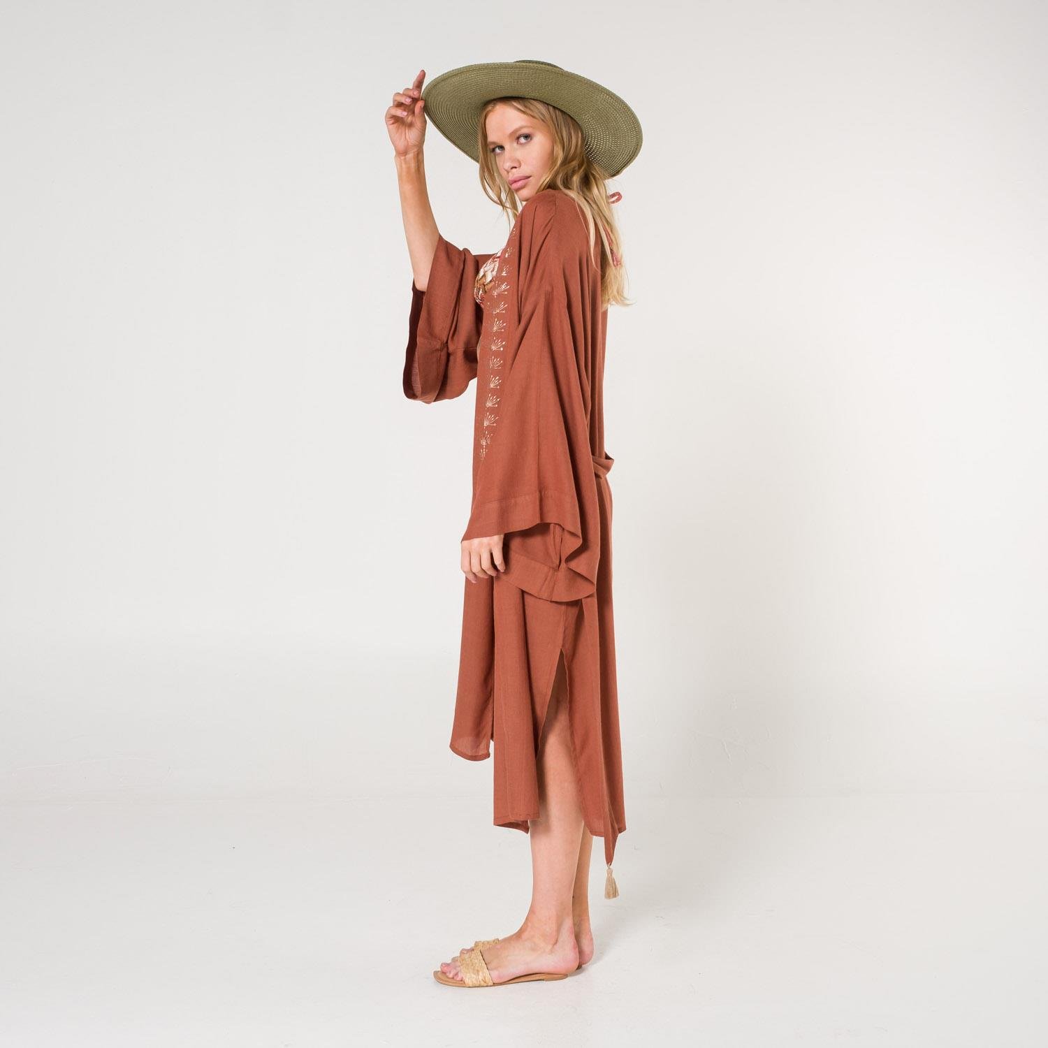 Kimono - Eli Kadın Pul Baskılı Kimono - Miespiga