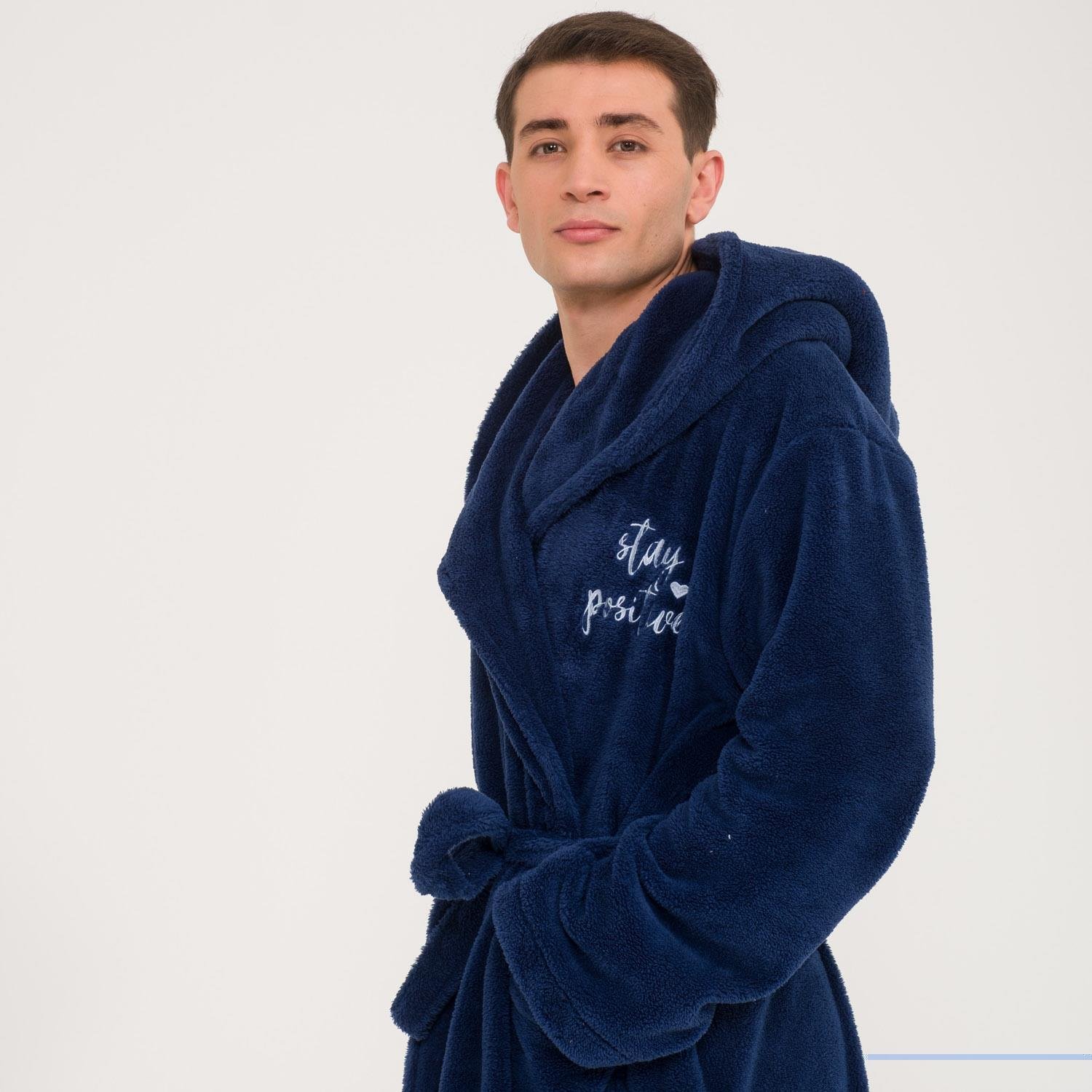 Erkek Sabahlık - Erkek Uzun Welsoft Kapüşonlu Sabahlık - Miespiga