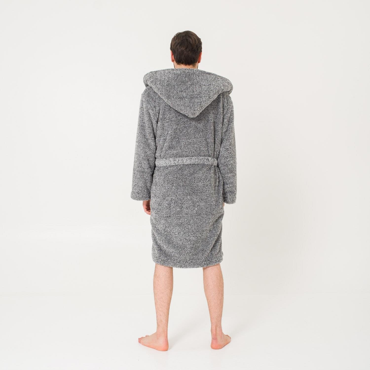 Erkek Sabahlık - Erkek Uzun Welsoft Kapüşonlu Sabahlık - Miespiga