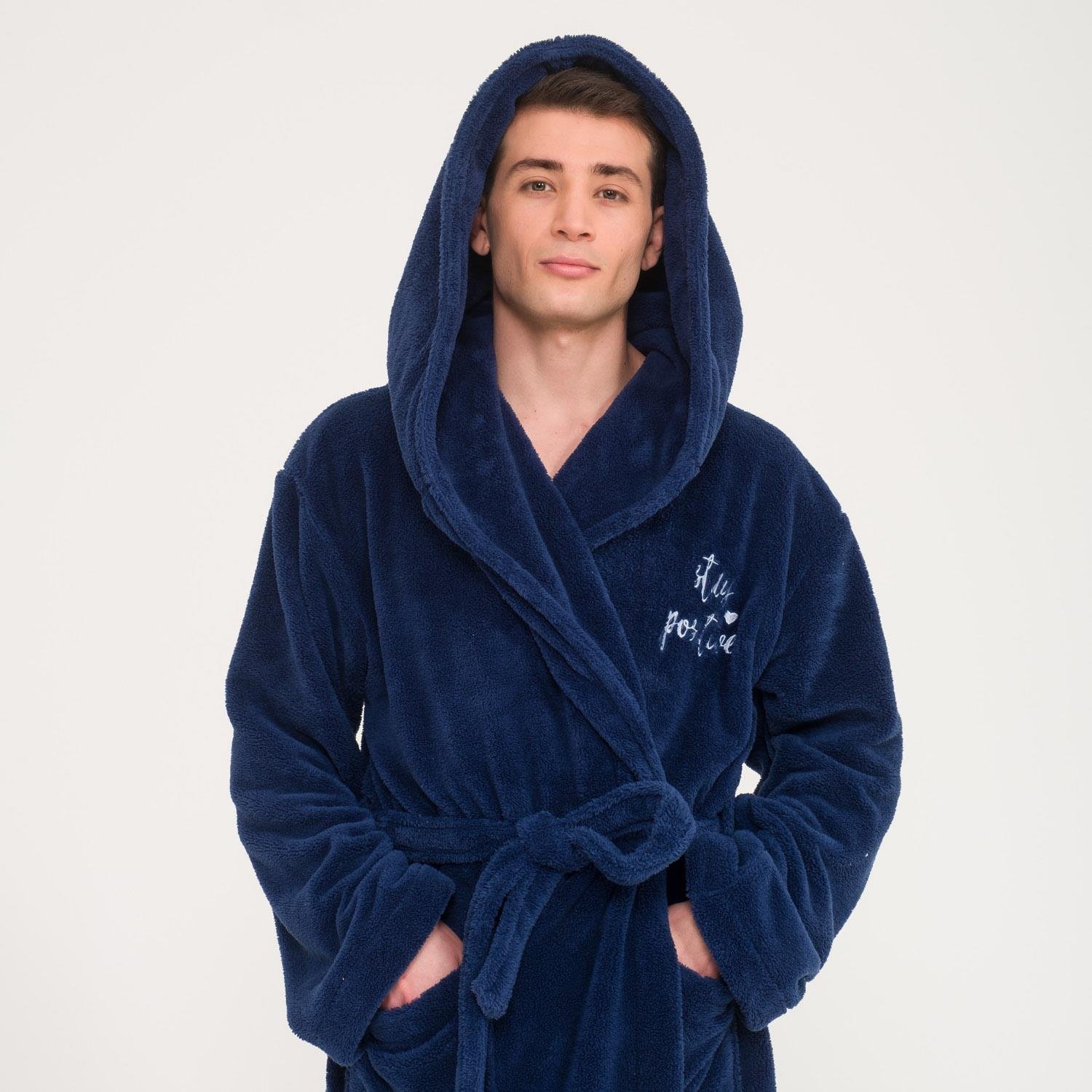 Erkek Sabahlık - Erkek Uzun Welsoft Kapüşonlu Sabahlık - Miespiga