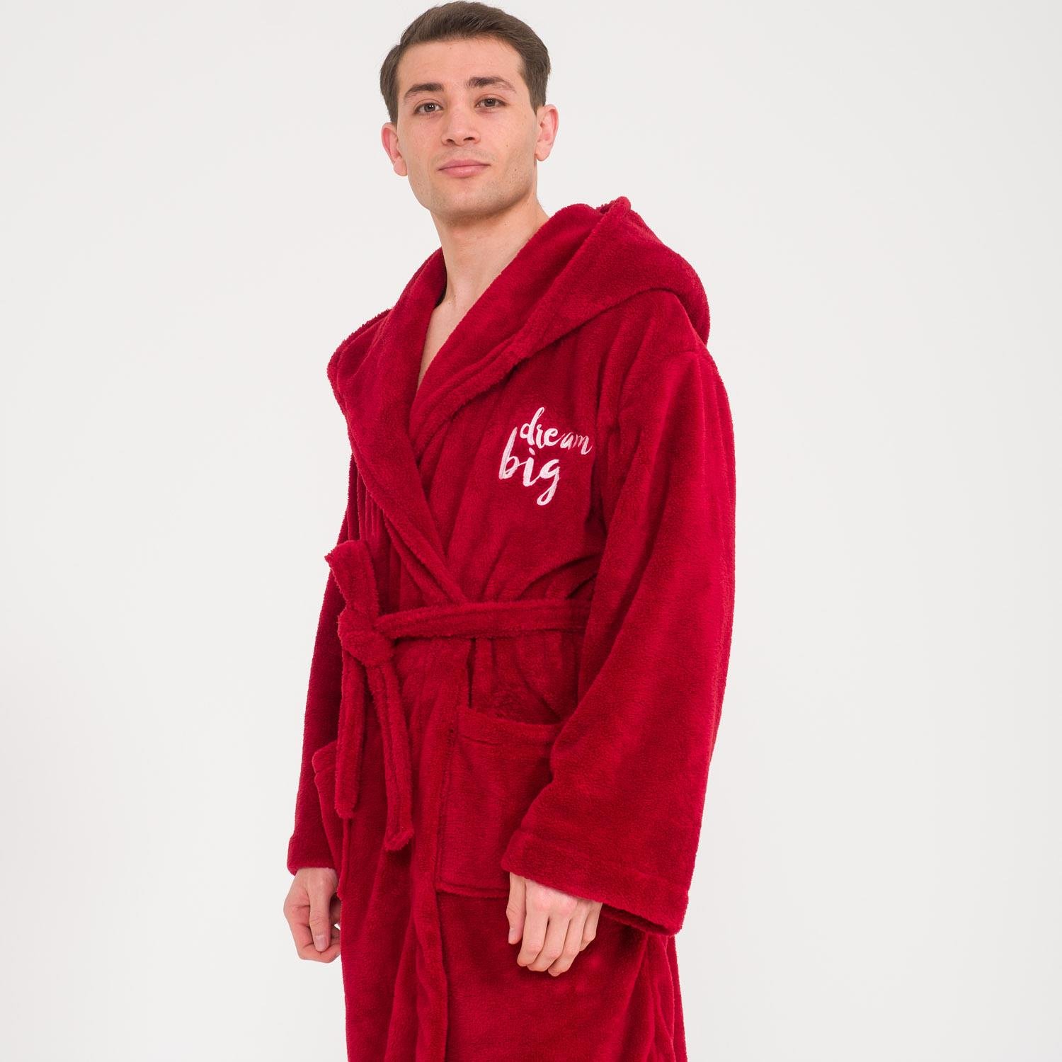 Erkek Sabahlık - Erkek Uzun Welsoft Kapüşonlu Sabahlık - Miespiga