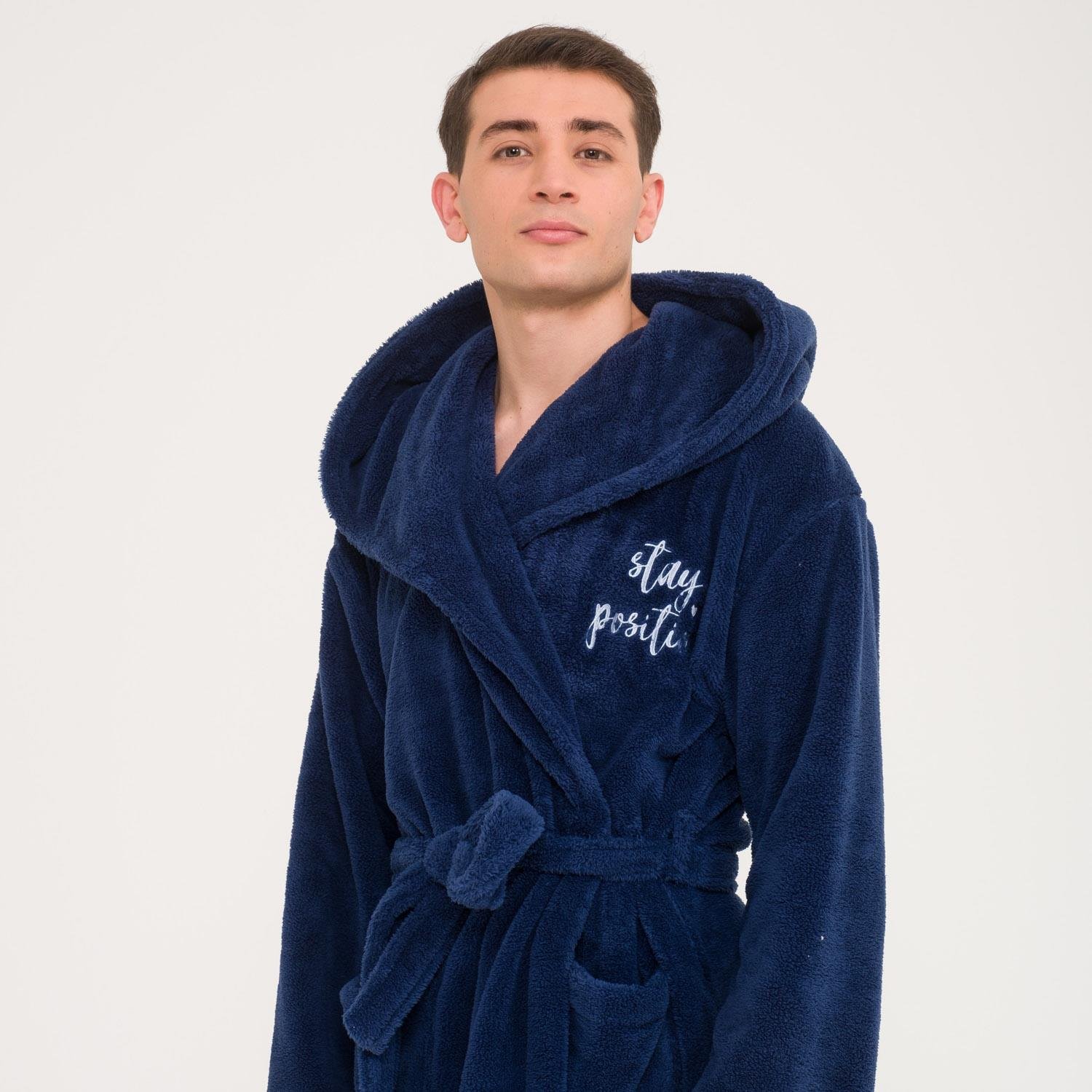 Erkek Sabahlık - Erkek Uzun Welsoft Kapüşonlu Sabahlık - Miespiga