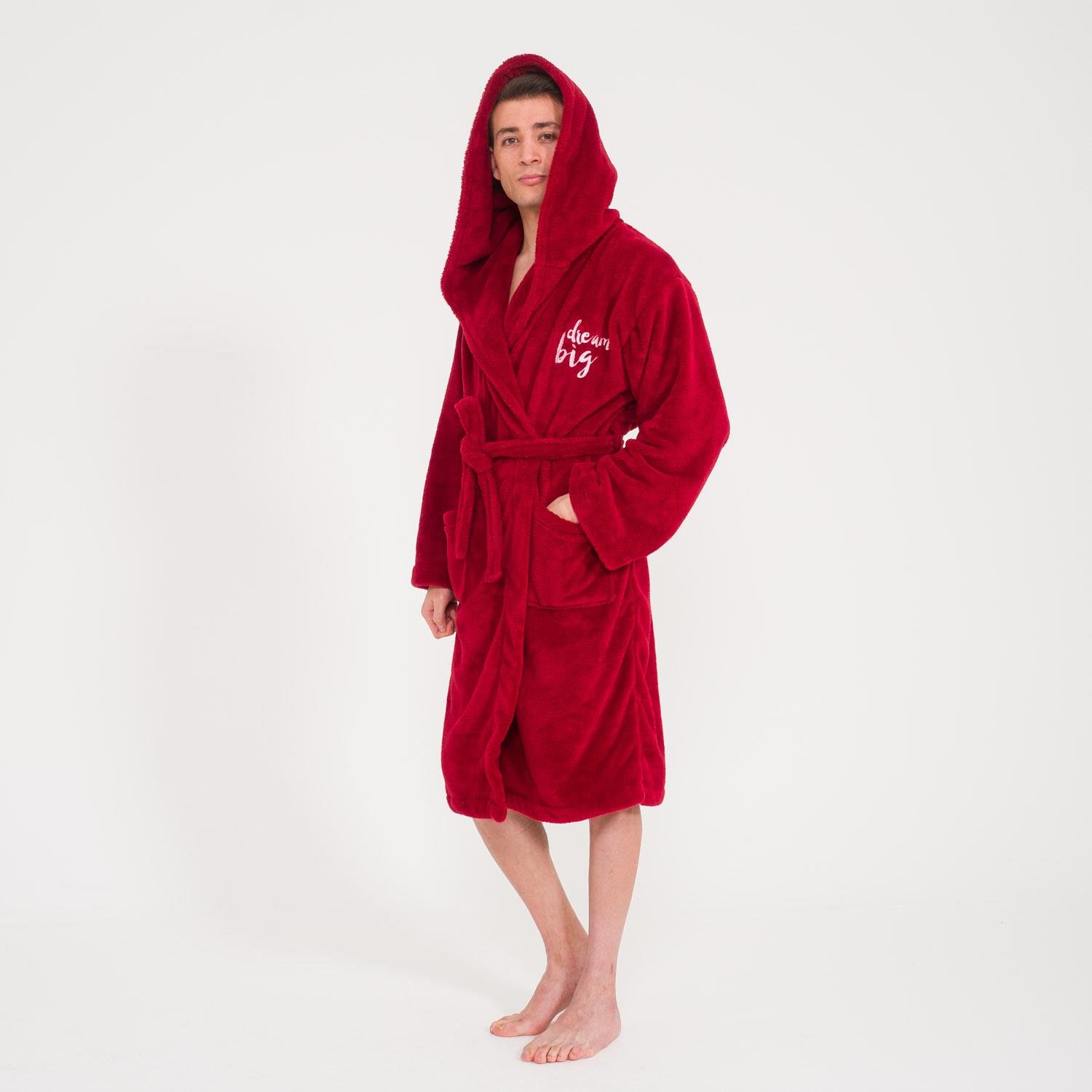 Erkek Sabahlık - Erkek Uzun Welsoft Kapüşonlu Sabahlık - Miespiga