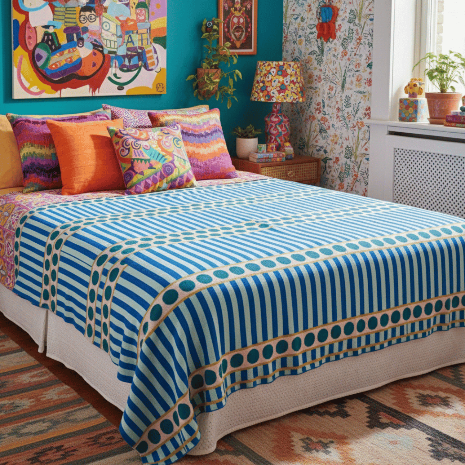 Battaniye - Geometrik Desenli Modern Triko Battaniye - Yumuşak Dokulu Koltuk Örtüsü ve Tv Battaniyesi (130×170 cm) - Miespiga